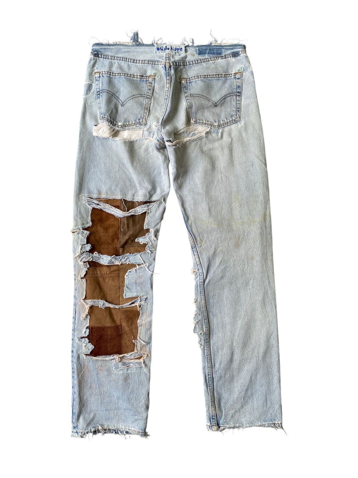 Japanese Brand 1990s - Ericho Hippie Deconstruced Distressed Design Denim Size US 32 / EU 48 - 2 Thumbnail