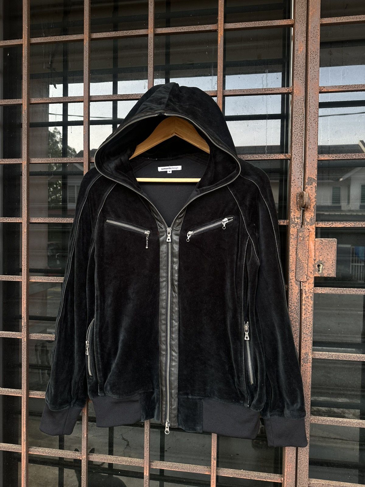 semanticdesign 👹Semanticdesign Velvet Black Hooded Jacket Size US M / EU 48-50 / 2 - 1 Thumbnail
