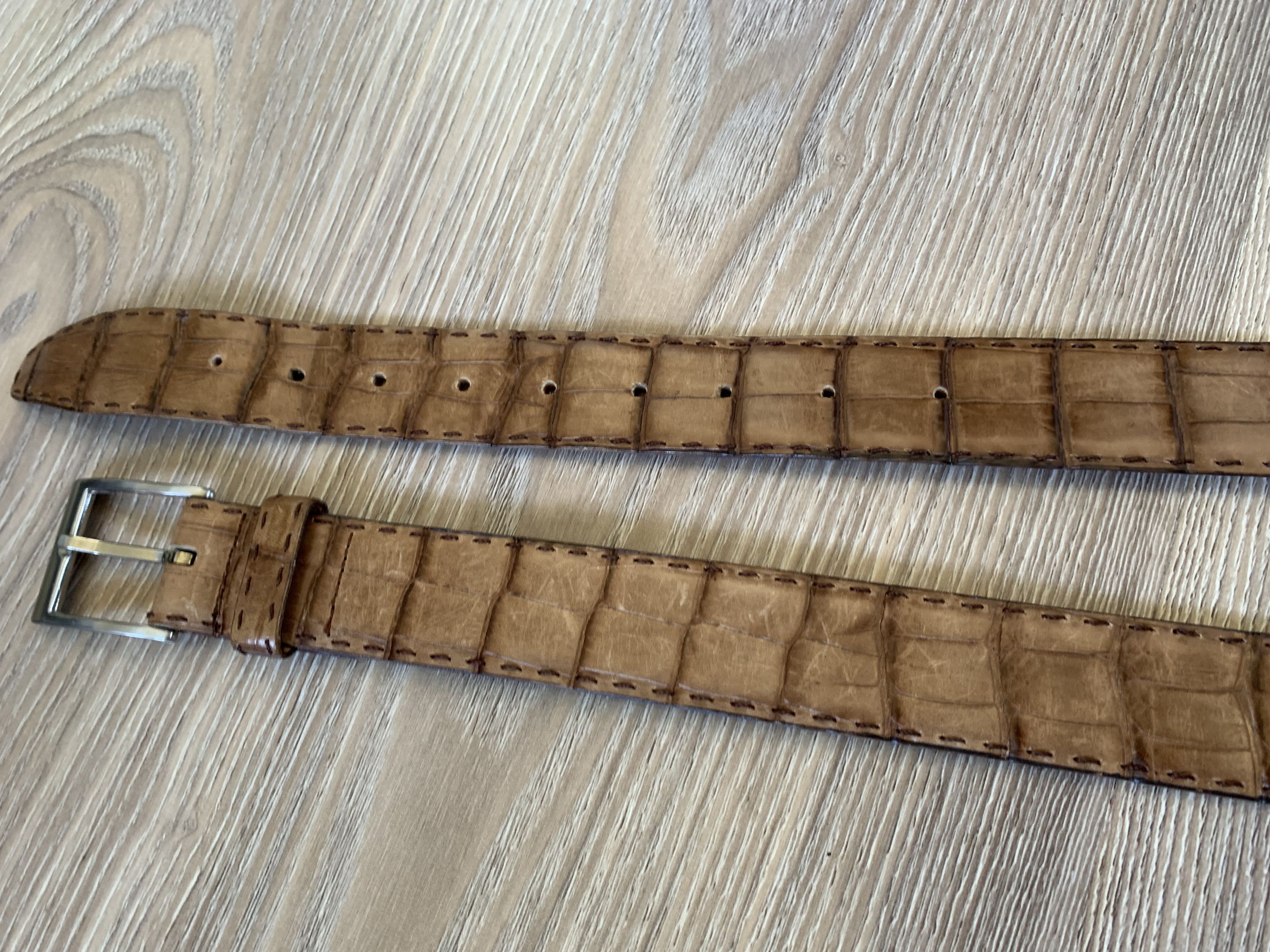 Ermenegildo Zegna Vintage Ermenegildo Zegna Real Crocodile Leather Belt Size 32 - 10 Thumbnail