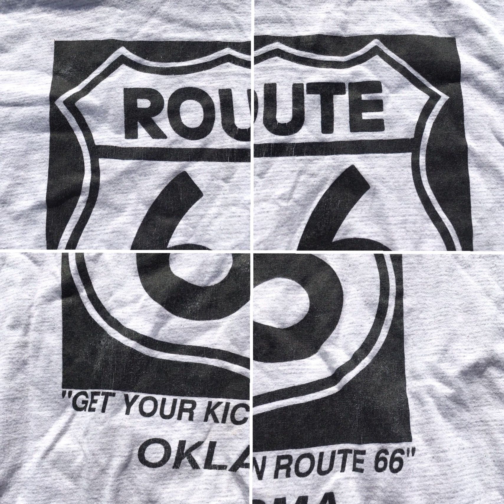 Route 66 VINTAGE Route 66 Get Your Kicks On Route 66 Oklahoma T Shirt USA Made Size L Gray Mens 1990s Graphic Tee US Made Size US L / EU 52-54 / 3 - 4 Thumbnail
