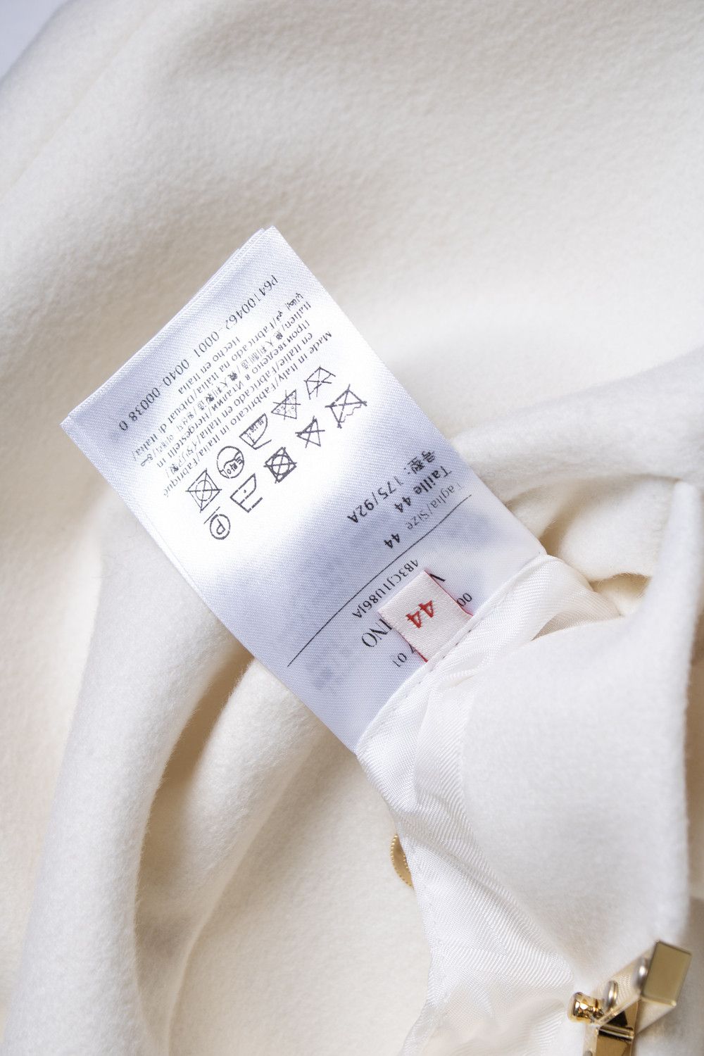 Valentino Valentino, V logo wool and cashmere coat in white Size M / US 6-8 / IT 42-44 - 6 Thumbnail