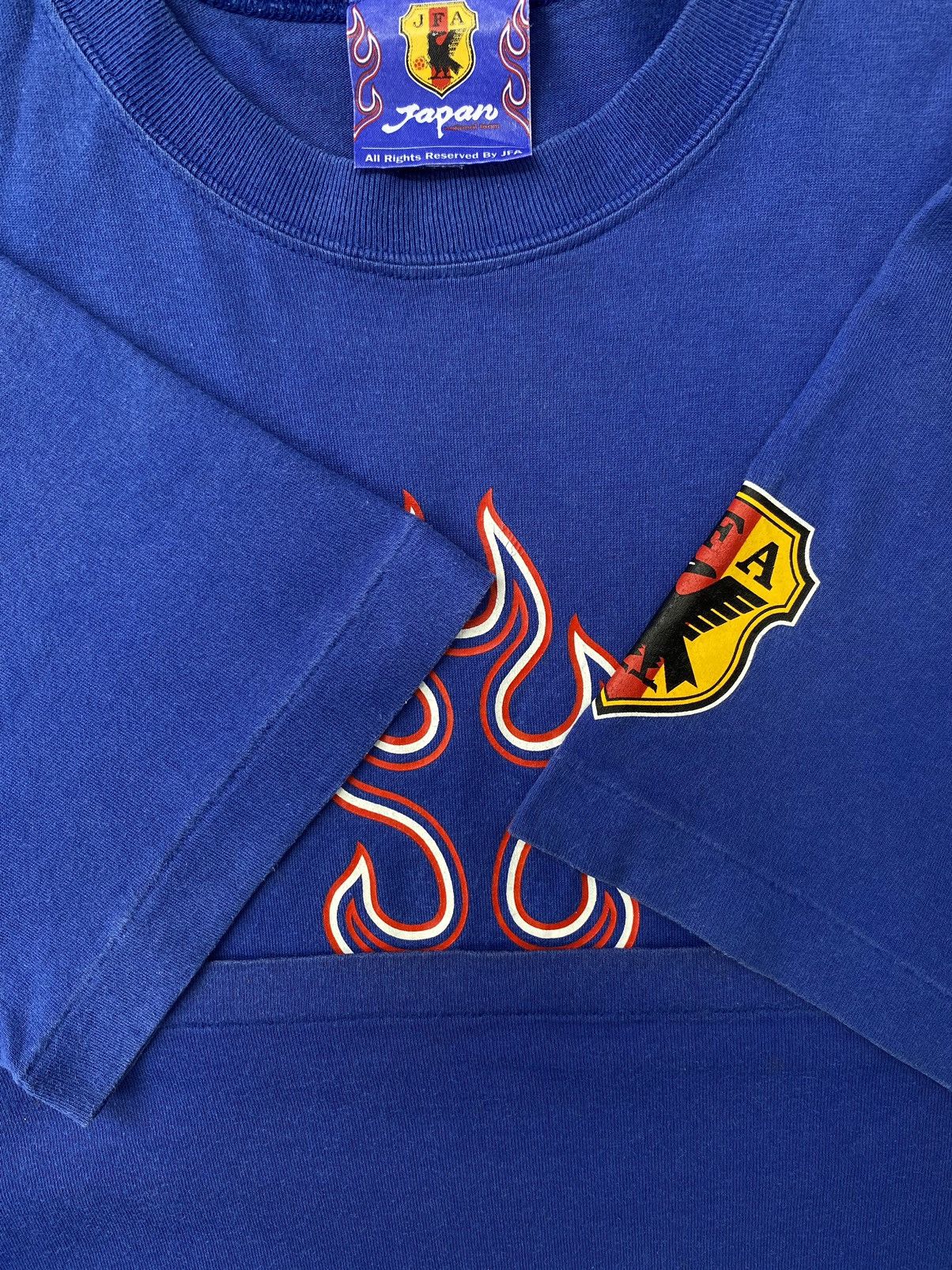 Vintage Rare🔥Vintage 90s Japan Football Fire Flame Center Logo Tees Size US L / EU 52-54 / 3 - 6 Thumbnail