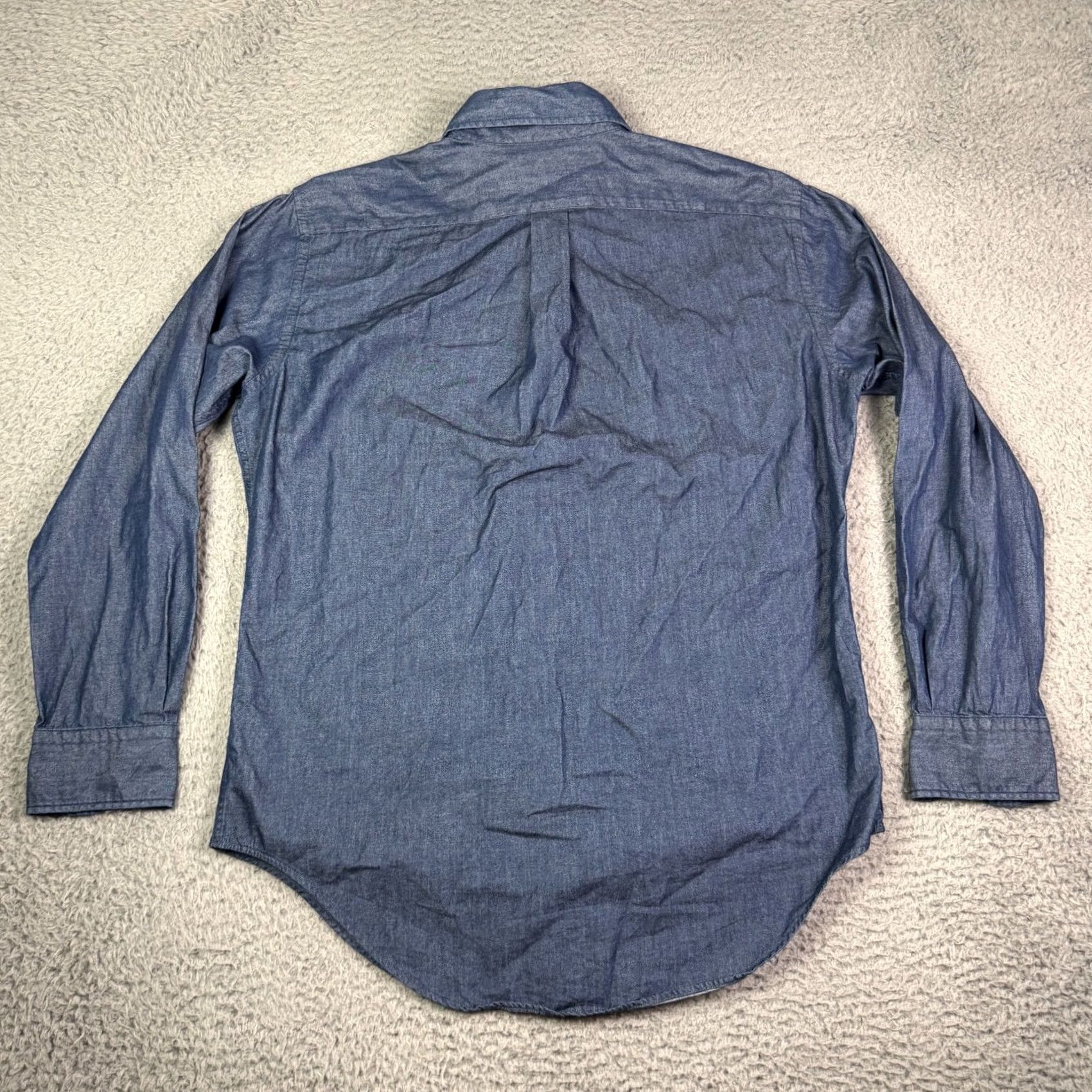 Ralph Lauren VINTAGE Lauren Ralph Lauren Shirt Mens 15 32/33 Blue Chambray Classic Pony Denim Button-Up Front-Button Collared Long Sleeve Casual Size US L / EU 52-54 / 3 - 6 Thumbnail