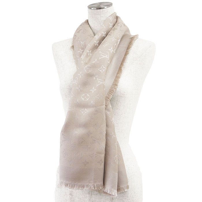 Louis Vuitton Louis Vuitton Louis Vuitton LV Monogram Silk Wool Scarf Others Shawl M71336 DUTY FREE for USA Size ONE SIZE - 1 Thumbnail