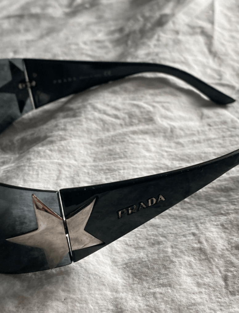 Miu Miu × Prada × Vintage PRADA Sunglasses Star Mask Flame Wrap Shield Size ONE SIZE - 2 Thumbnail