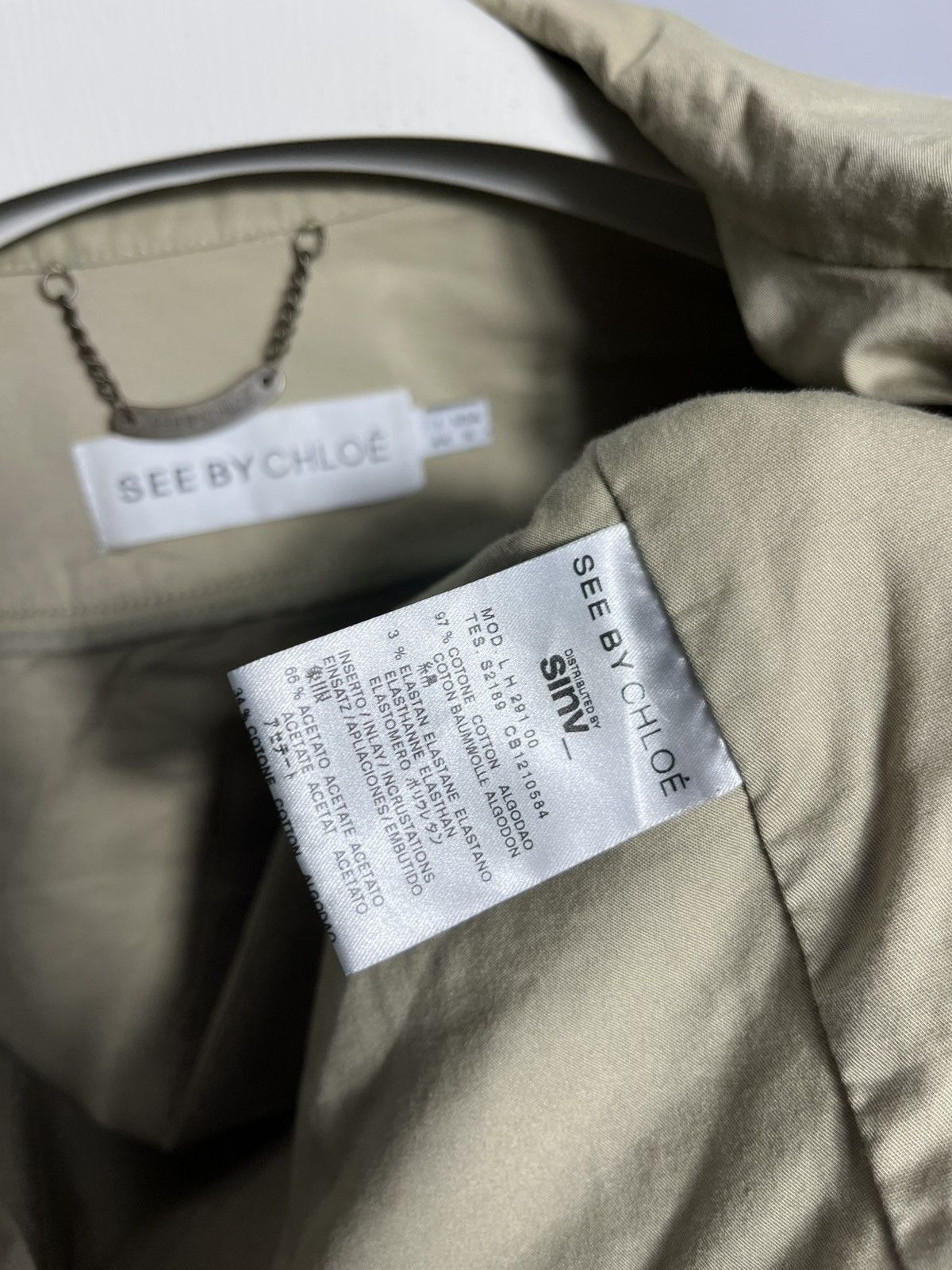 See by Chloe See by Chloe Beige Zip Jacket Womans Cotton Size M / US 6-8 / IT 42-44 - 11 Thumbnail