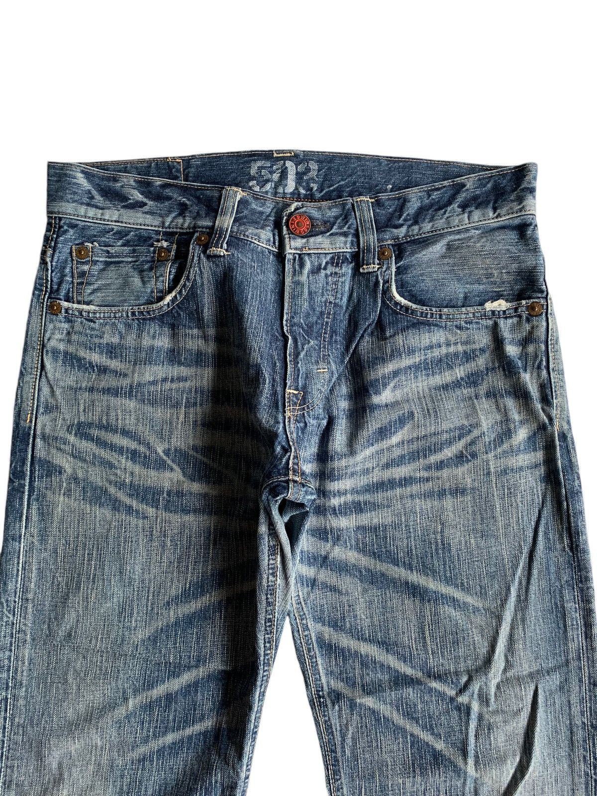 FLARE💥EDWIN 503 BLUE TRIP FADED & RUSTY PUNK STYLE DENIM☠️🎌