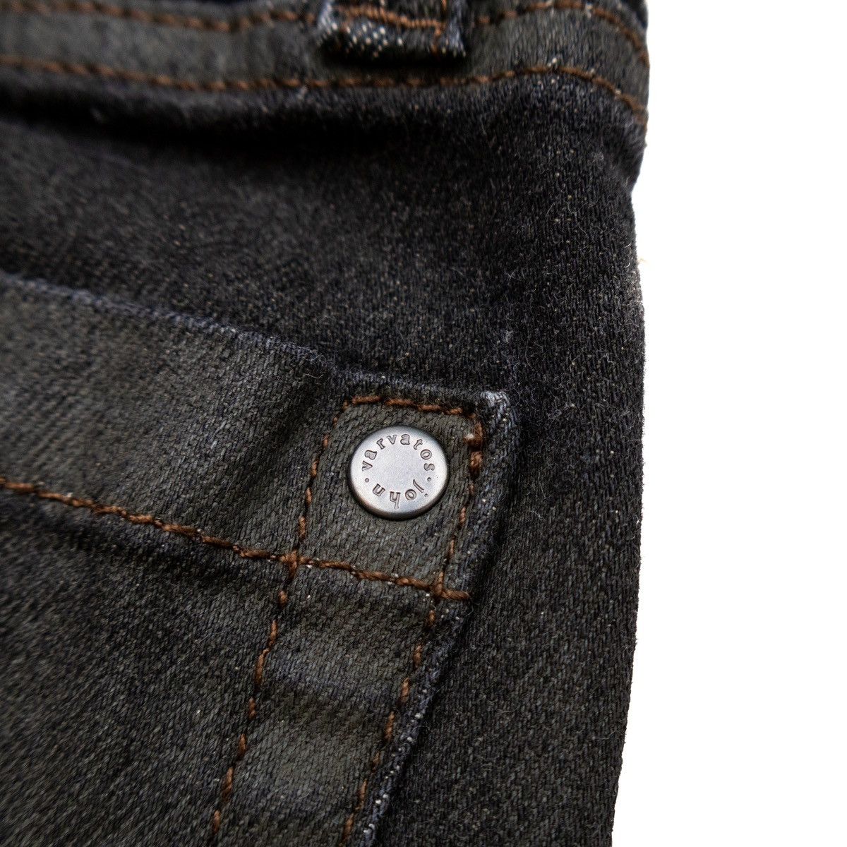 John Varvatos John Varvatos Woodward Jeans 31R Grey Skull Rivet Button Fly Size US 31 - 7 Thumbnail