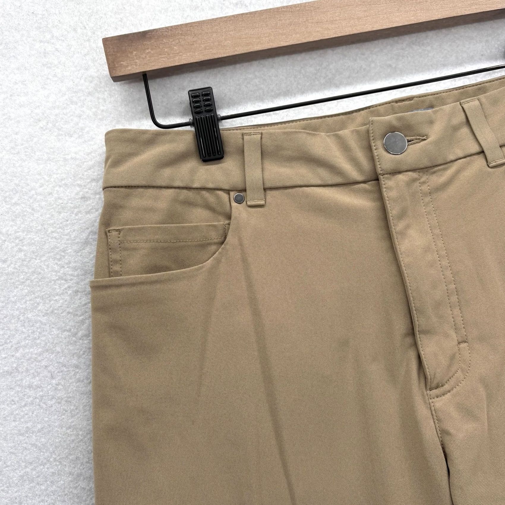 Vintage VRST Athletic 5-Pocket Pants Mens 32x32 Khakis Beige Stretch Straight Front Zipper Logo Pockets Casual Slim Fit Size US 32 / EU 48 - 3 Thumbnail