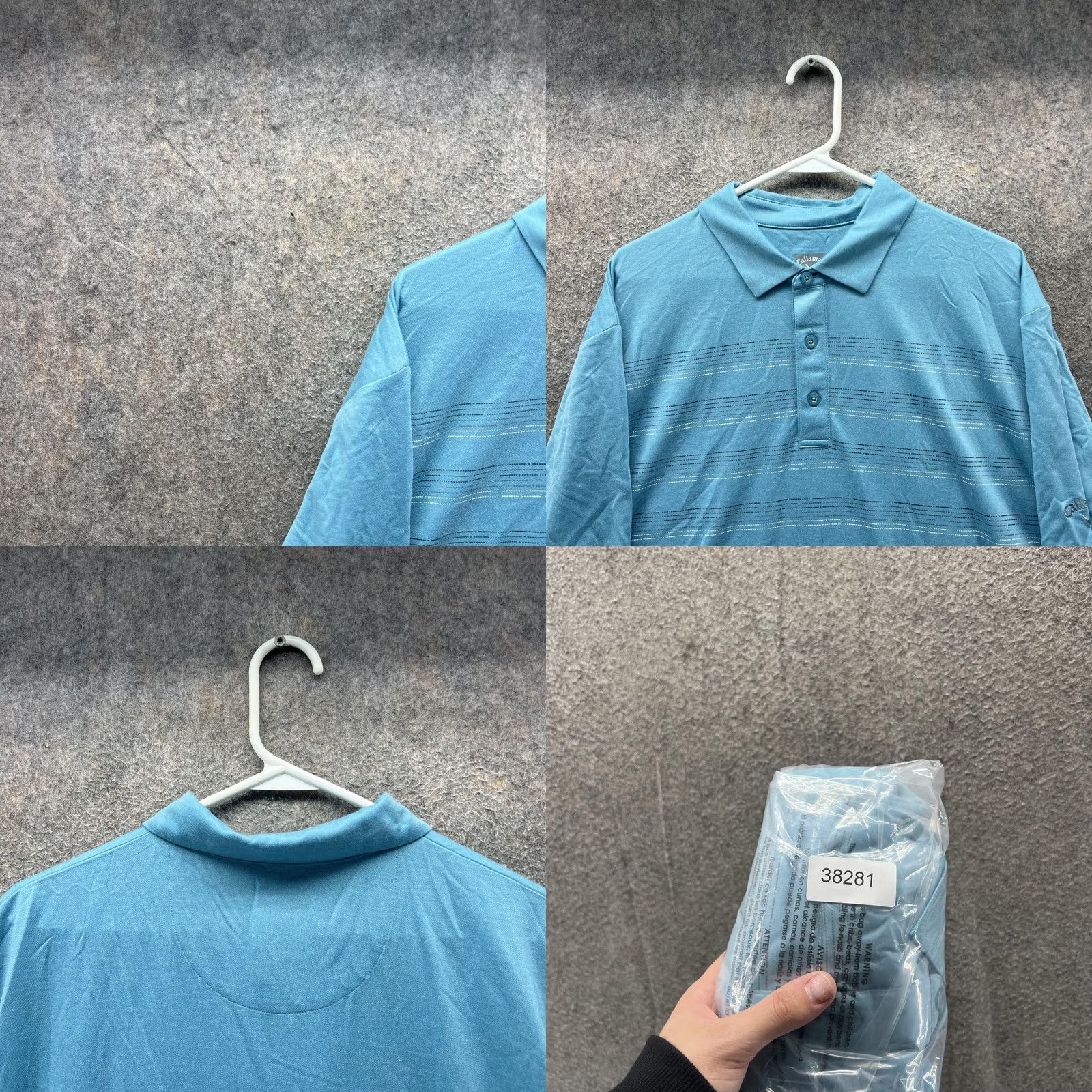 Callaway Callaway Polo Shirt Mens XL Blue Striped Golf Performance Stretch Casual Polo Shirt Mens XL Blue Striped Golf Size US XL / EU 56 / 4 - 8 Thumbnail