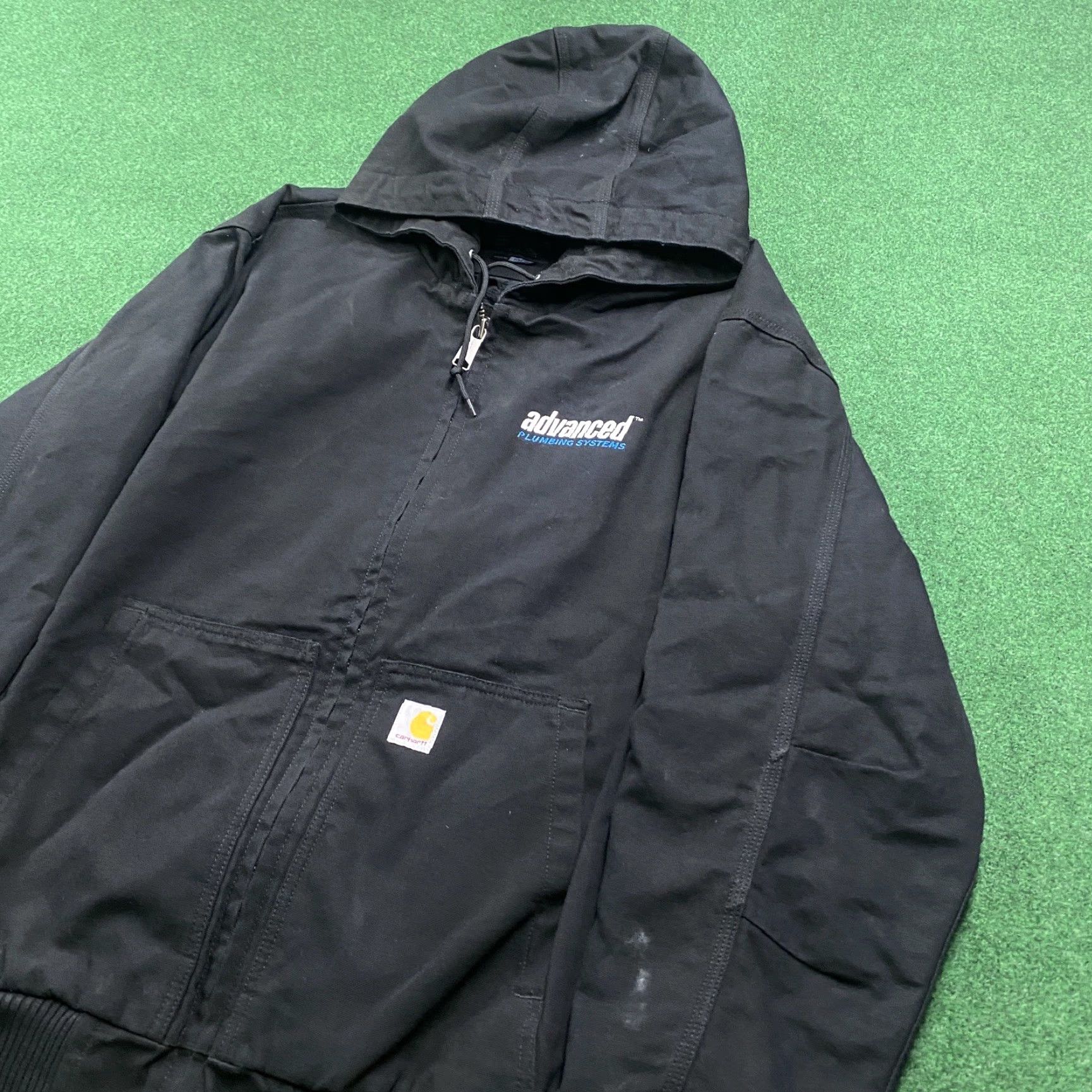 Carhartt VINTAGE Carhartt Jacket Mens XL Black Canvas Quilted Lined Work Hooded Coat Size US XL / EU 56 / 4 - 2 Thumbnail