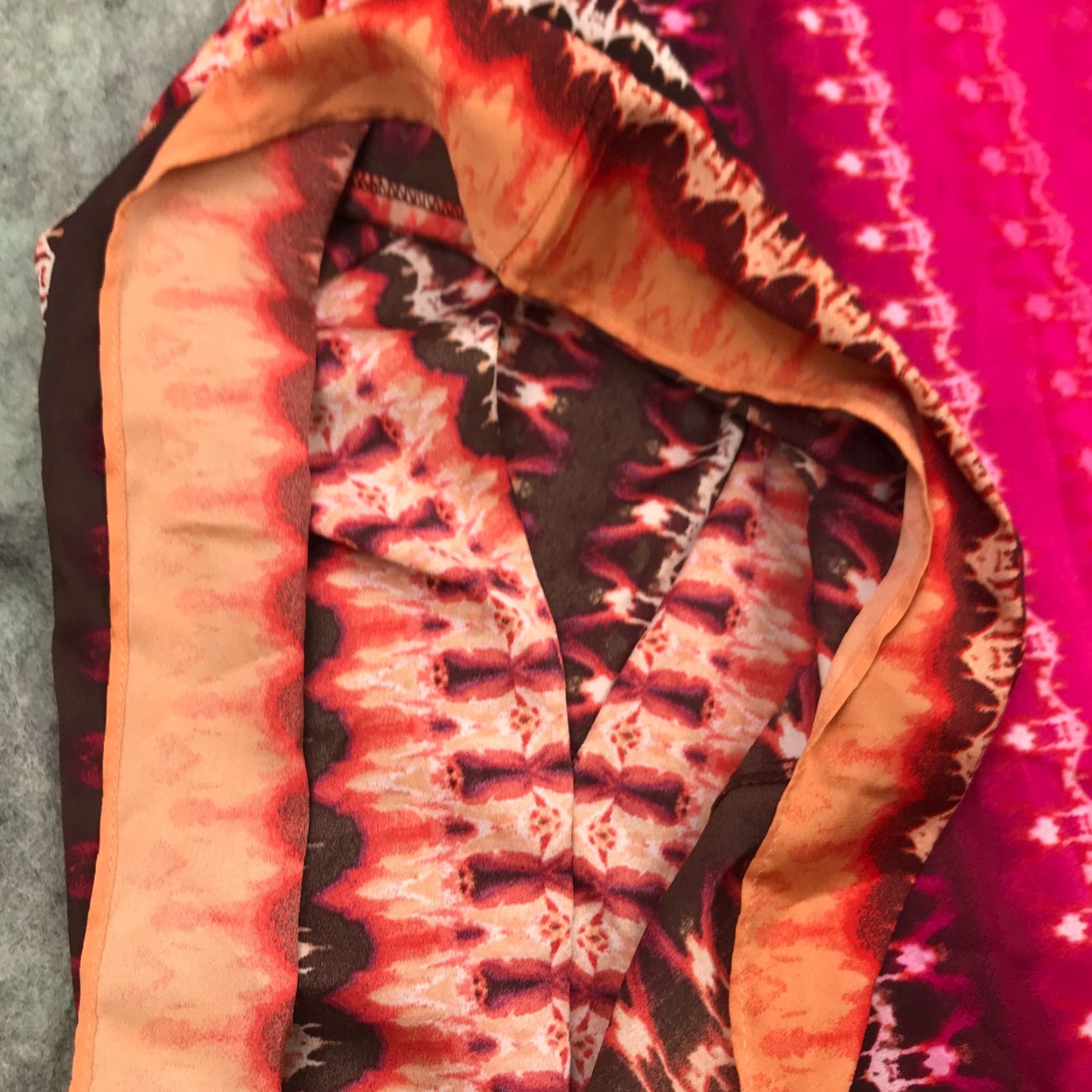 Bob Mackie Bob Mackie Wearable Art Womens Poncho Shirt Top Size 1X Pink Orange Tie Dye Size XL / US 12-14 / IT 48-50 - 5 Thumbnail