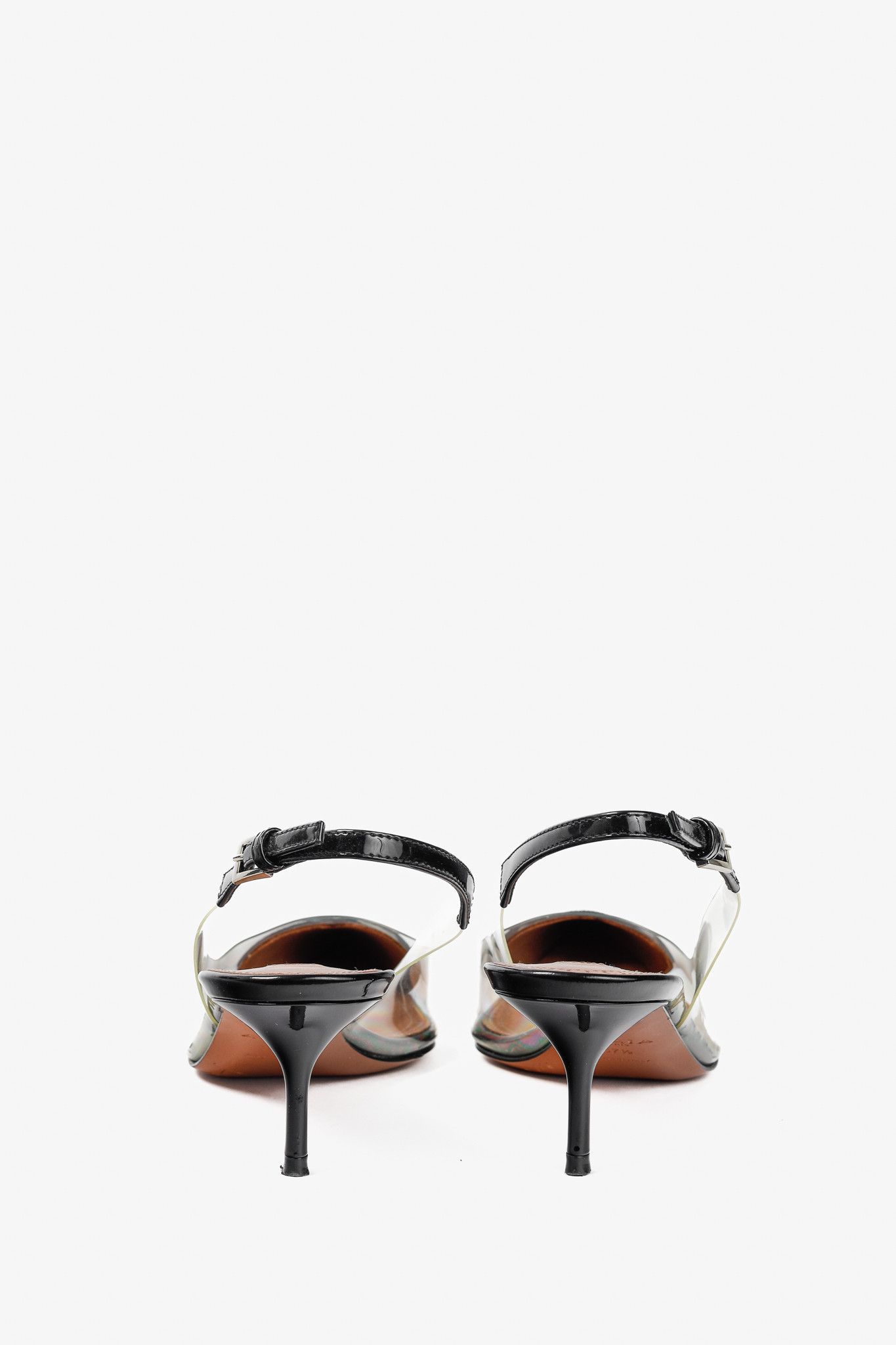 Alaia Alaia Le Coeur Patent Calfskin & PU Heart Slingback Heels Size US 7 / IT 37 - 3 Thumbnail