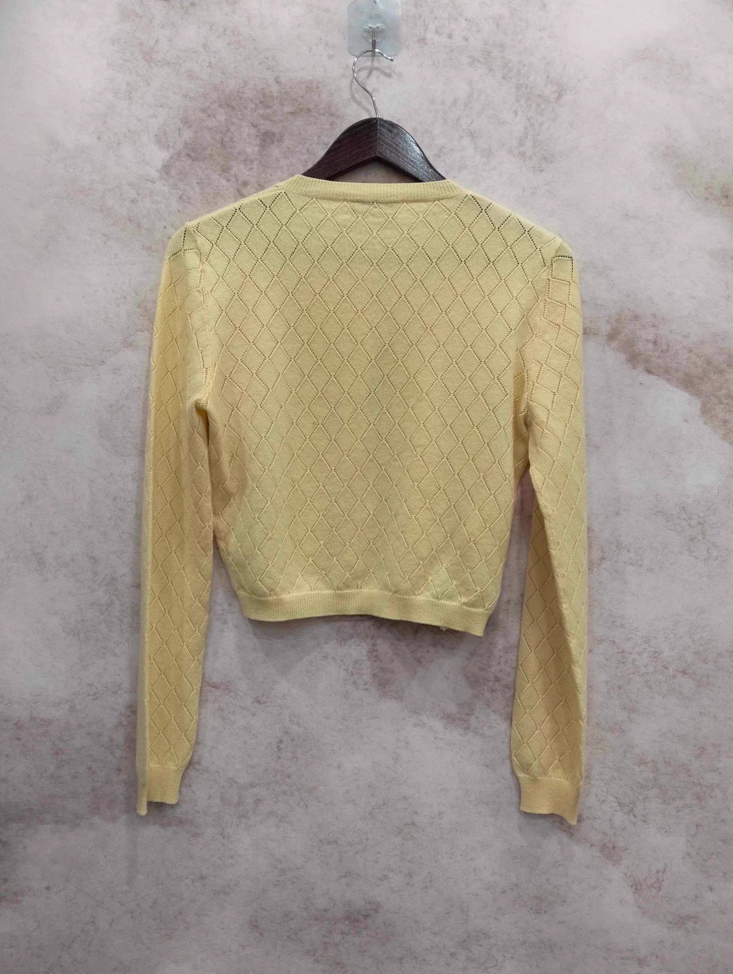 Miu Miu MIU MIU yellow crystal knit cardigan IT42 95New Size M / US 6-8 / IT 42-44 - 2 Thumbnail