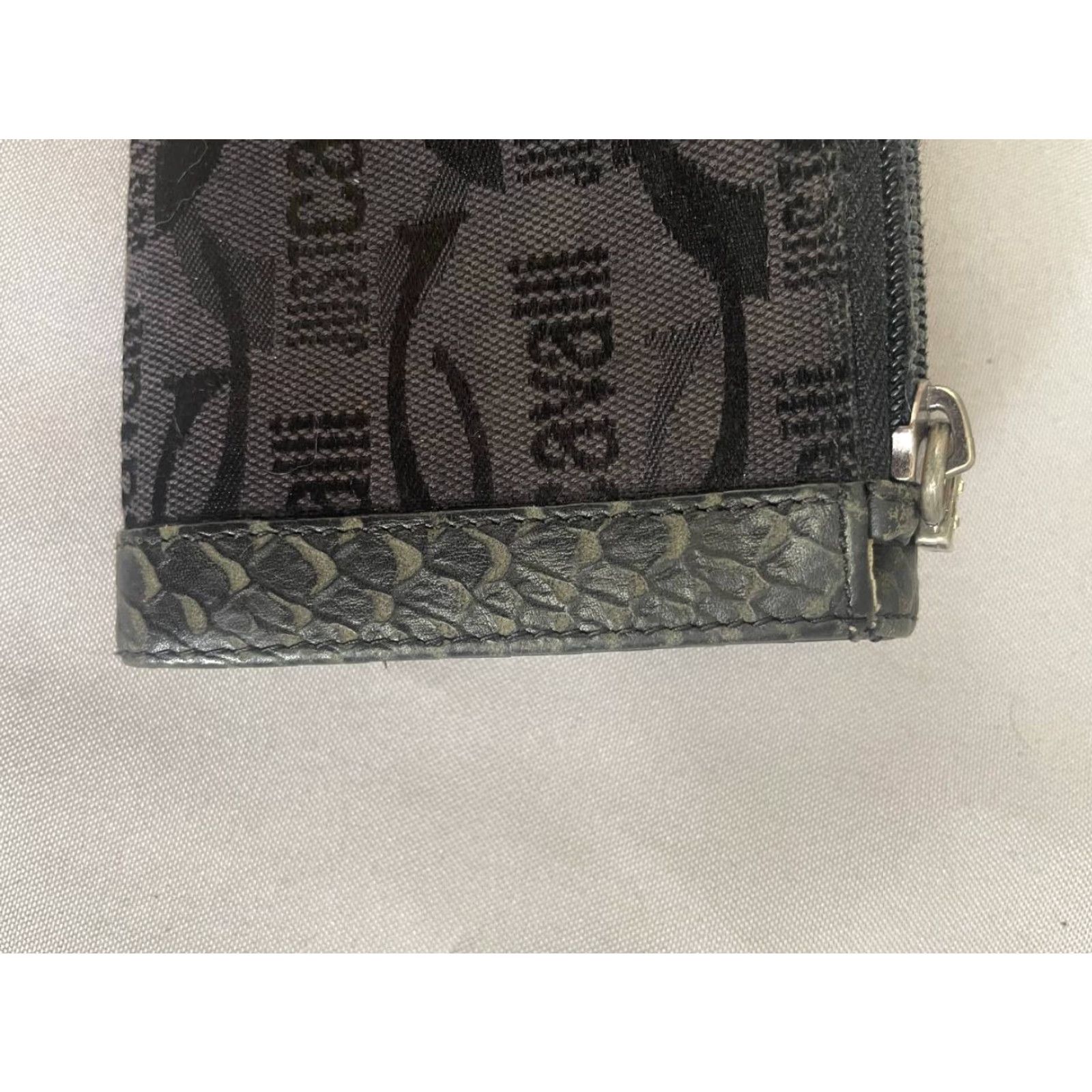 Just Cavalli Just Cavalli Wallet Gray Cotton Zipper Card Holder Womens One Size Credit Card Size ONE SIZE - 7 Thumbnail