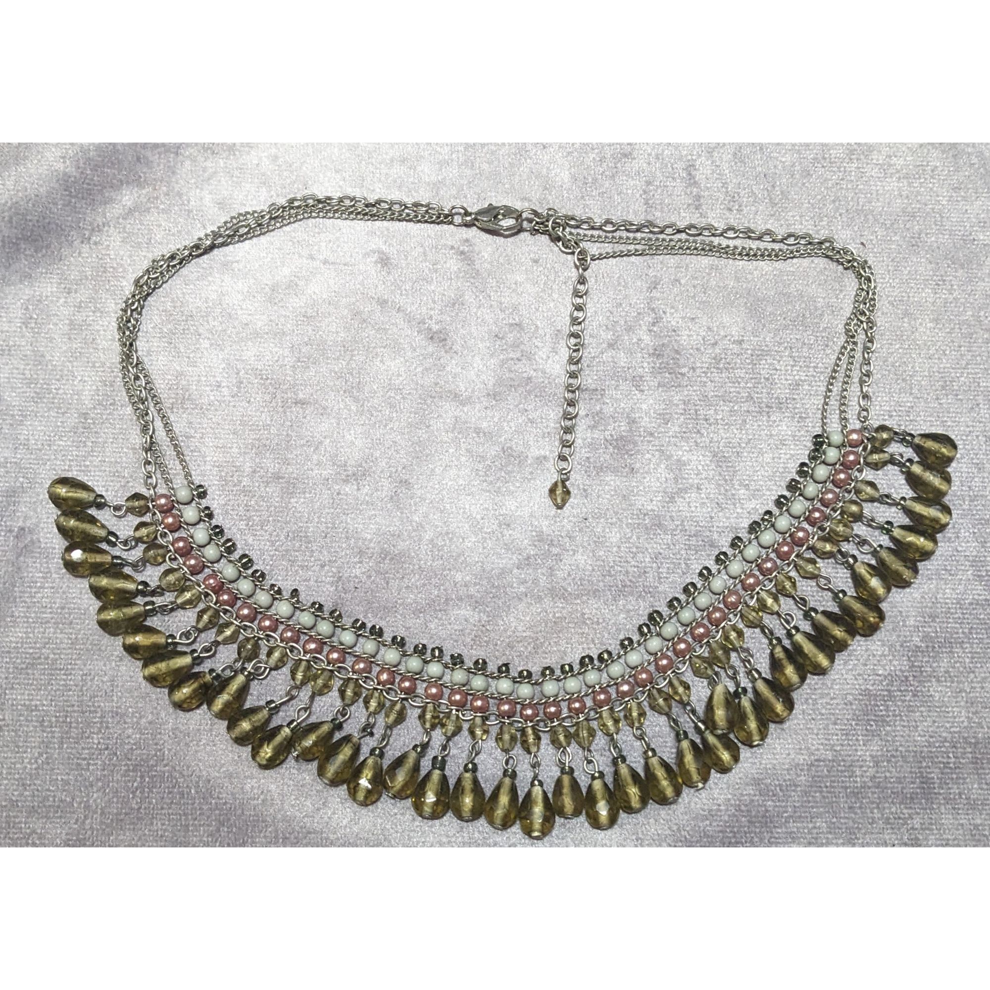 Other Handmade Vintage Bohemian Glass And Pearl Beaded Fringe Neck Size ONE SIZE - 10 Thumbnail
