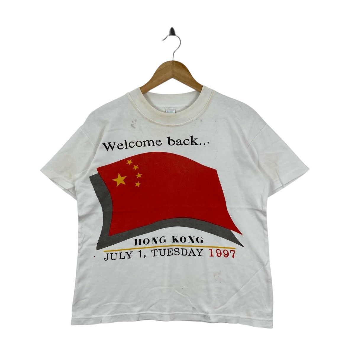 Vintage Vtg 1997 Hong Kong Handover T-Shirt M China UK Rambo Tag Size US M / EU 48-50 / 2 - 1 Thumbnail