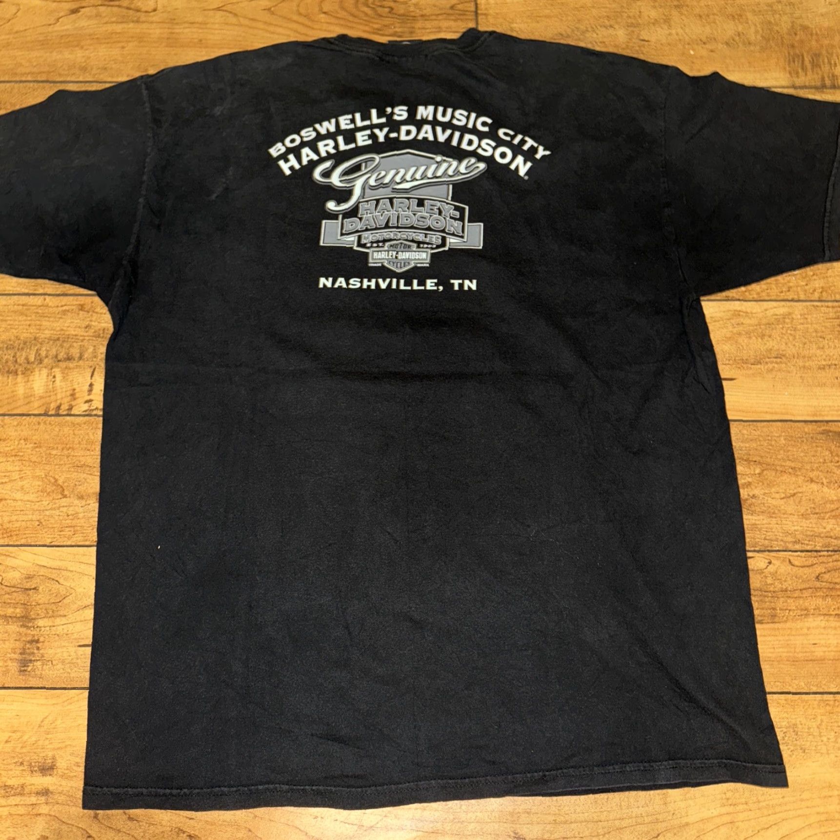Harley Davidson VINTAGE Harley-Davidson T-Shirt Black XL Men (Y2K Affliction style graphic) Size US XL / EU 56 / 4 - 5 Thumbnail