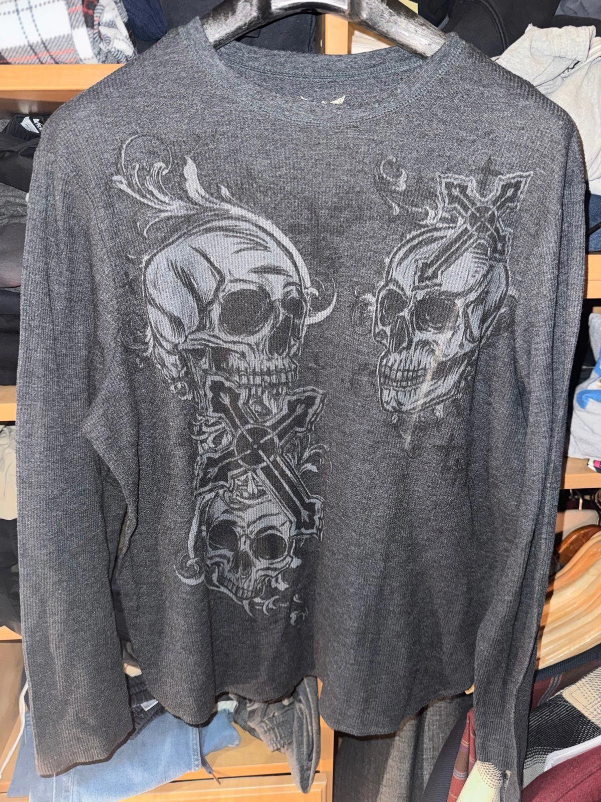 Faded Glory Vintage Y2K Faded Glory Skull Thermal Rare Grail Sz XL Size US XL / EU 56 / 4 - 2 Thumbnail
