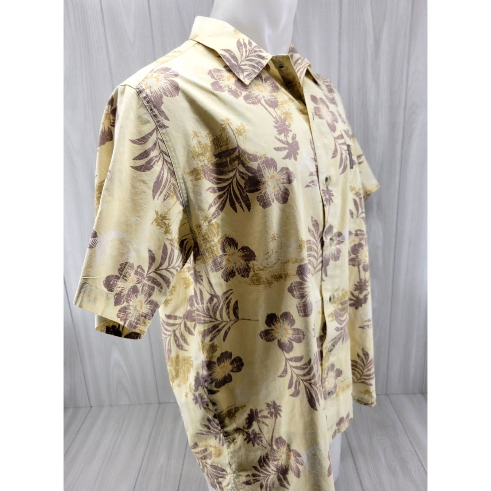Vintage Columbia Button-Up Shirt Mens Large Hawaiian Yellow Floral Size US L / EU 52-54 / 3 - 4 Thumbnail