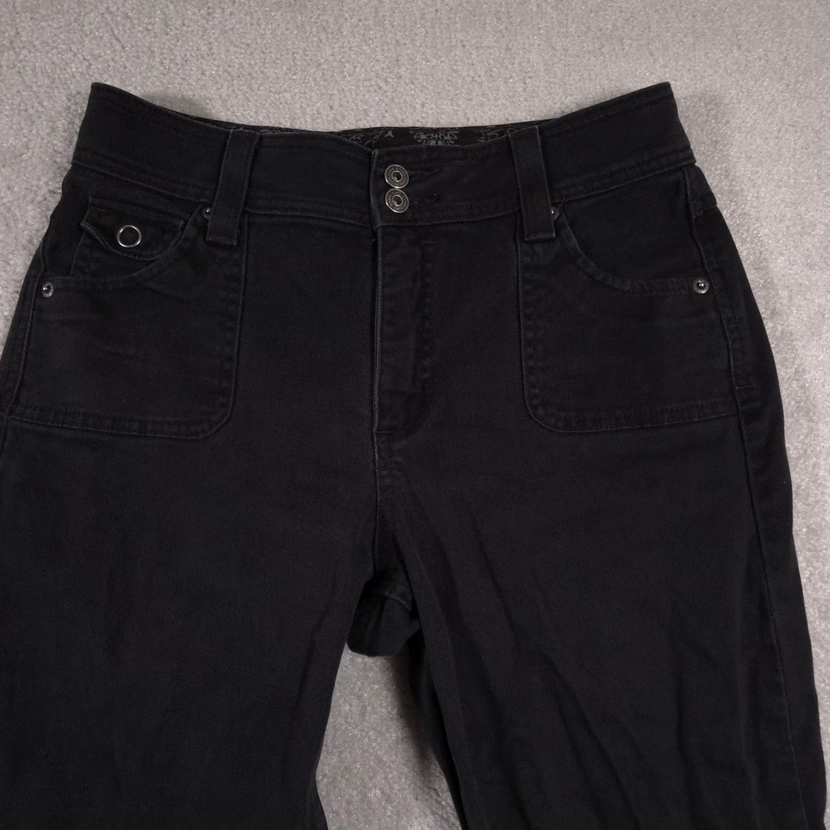 Vintage Riders Pants Womens 6 Black Stretch Comfort No Gap Waist Straight Leg Casual Size 28" / US 6 / IT 42 - 3 Thumbnail