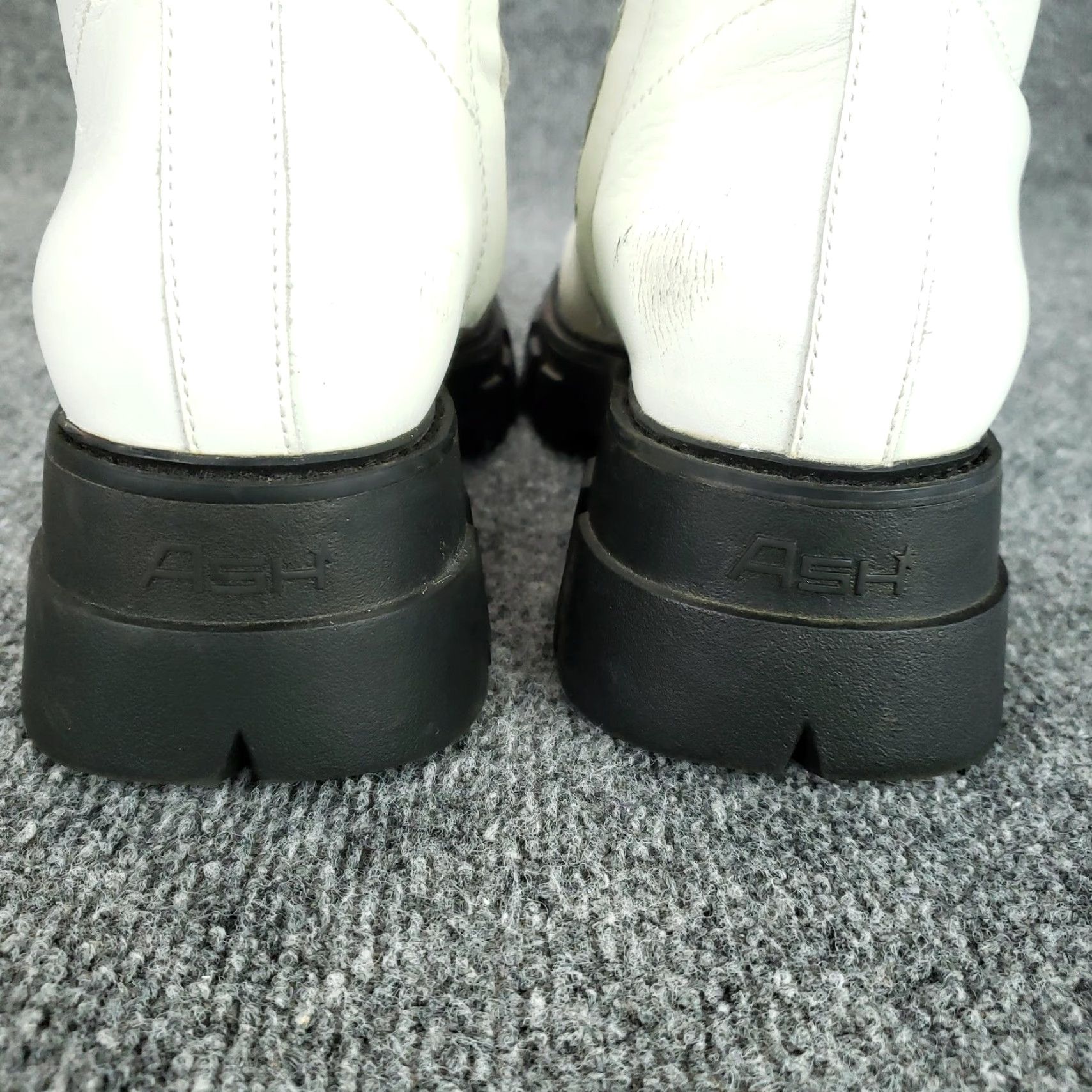 ASH ASH Lynch Boots Womens Size 7.5 White Leather Front Zip Combat Boots Mulit Lug Sole Platform Womens Shoes Size US 7.5 / IT 37.5 - 6 Thumbnail