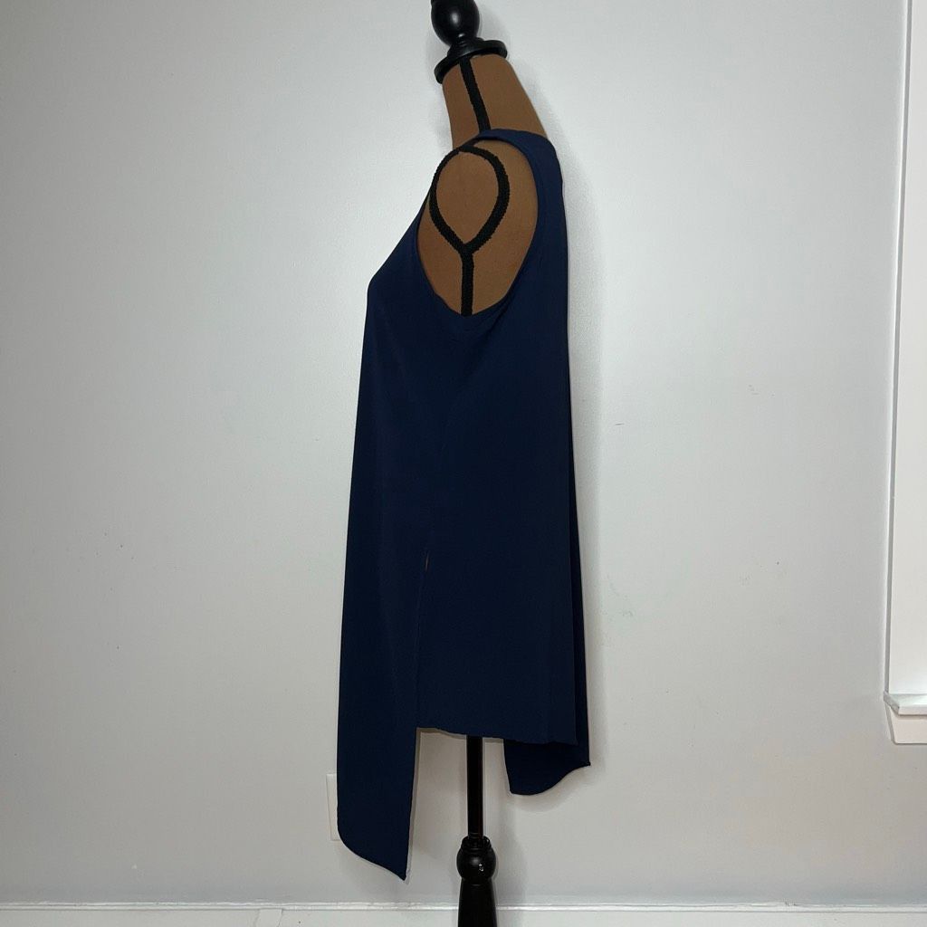 SSENSE Spense Asymmetrical Navy Blue Sleeveless Tunic Tank Top Blou Size M / US 6-8 / IT 42-44 - 6 Thumbnail