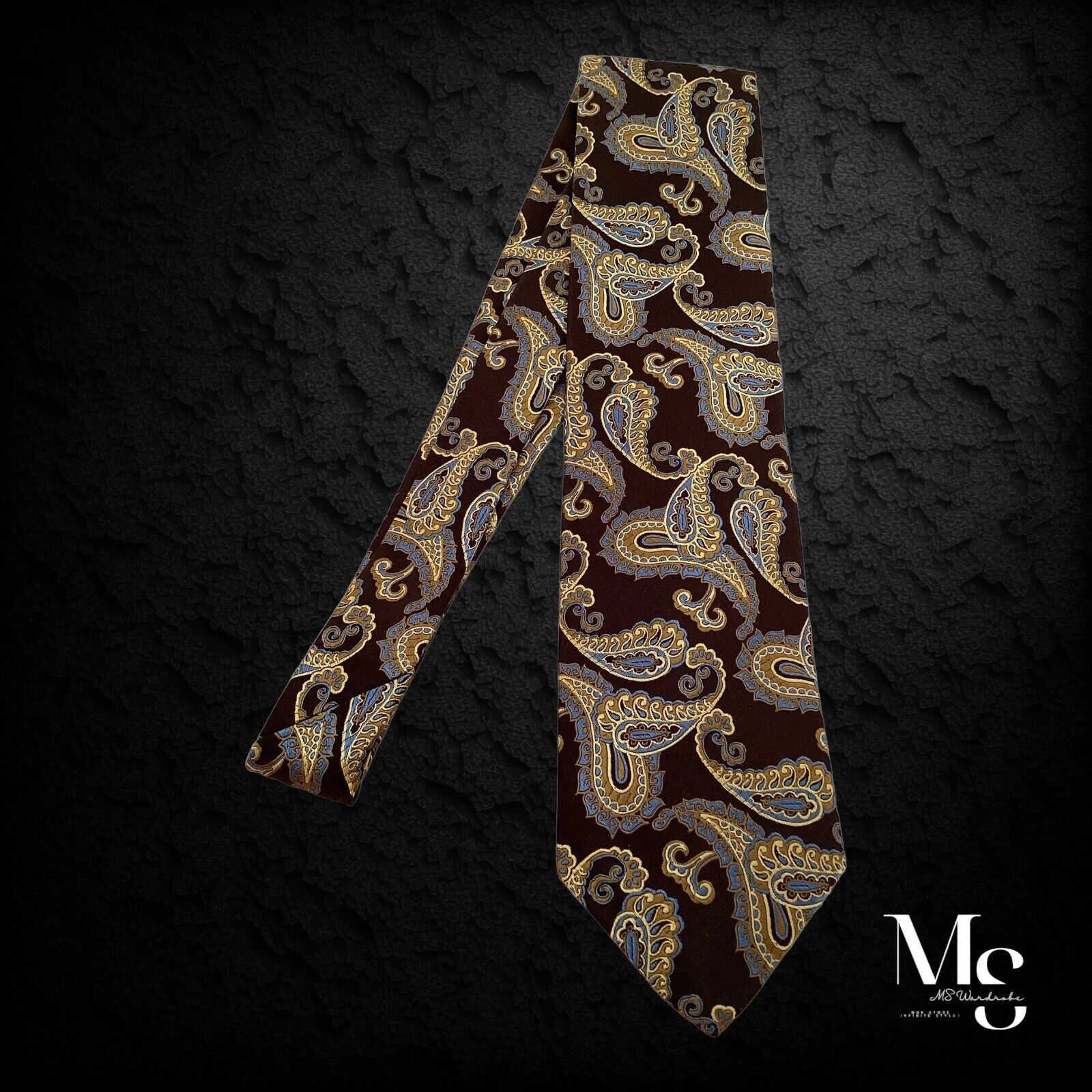 Robert Talbott ROBERT TALBOTT Brown Paisley Silk Tie Hand Swin In USA W: 3. Size ONE SIZE - 6 Thumbnail