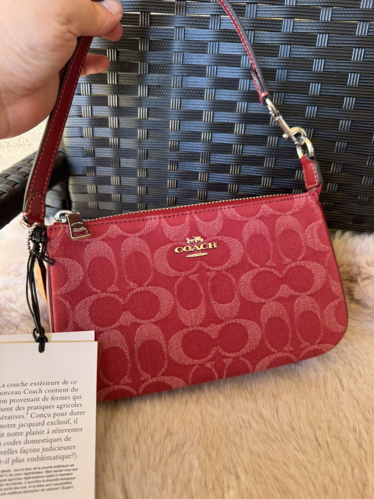 Coach Coach Nolita 19 In Signature Denim denim/Silver/True Red Size ONE SIZE - 7 Thumbnail