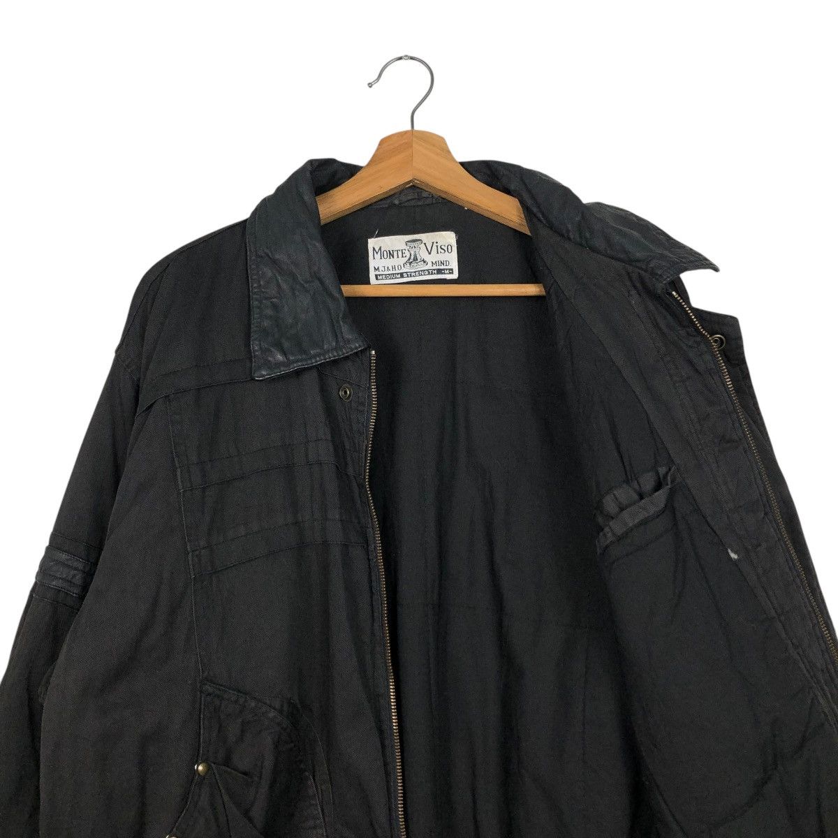 Japanese Brand 🔥ICONIC BLACK VINTAGE BOMBER JACKET PARACHUTE MONTE VISO Size US M / EU 48-50 / 2 - 14 Thumbnail