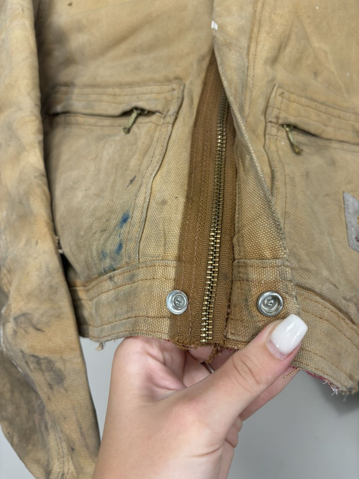 Carhartt Vintage 90s Carhartt Y2K Faded Boxy Cropped Detroit Jacket Size US M / EU 48-50 / 2 - 17 Thumbnail
