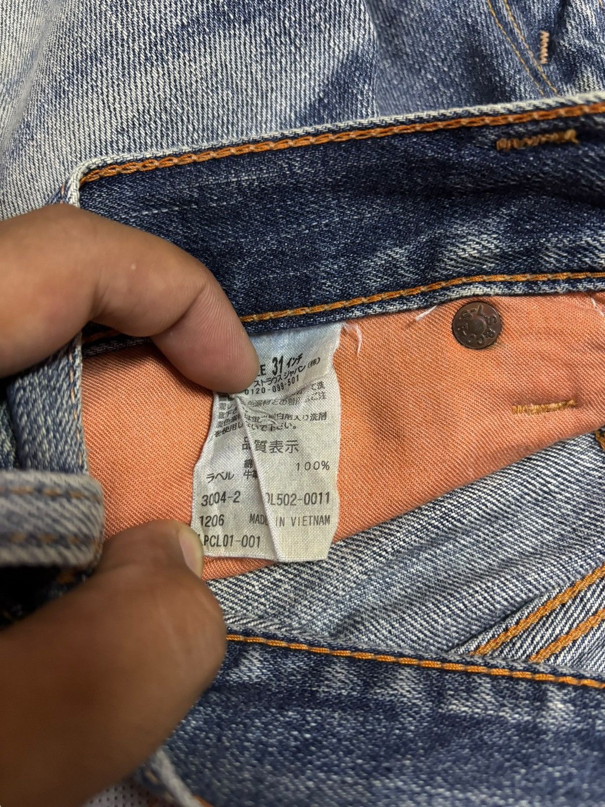 Levi's Vtg 90s Levis 502 Orange Tag Distressed Jeans Size US 32 / EU 48 - 8 Thumbnail