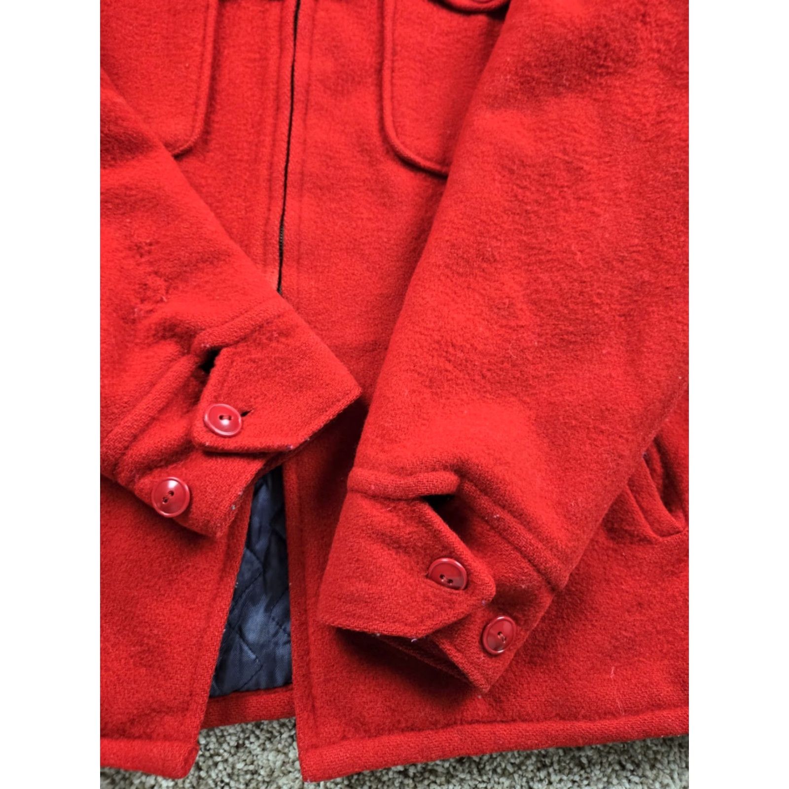 Vintage VINTAGE Windward Jacket Mens 40 Red Wool Full Zip Bomber Jacket Decade 60s Size US XXS / EU 40 - 3 Thumbnail