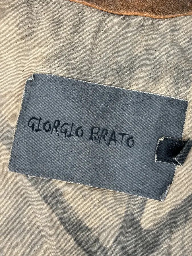 Giorgio Brato Giorgio Brato Brown Eroded Leather Asymmetrical Biker Jacket Size US S / EU 44-46 / 1 - 10 Thumbnail