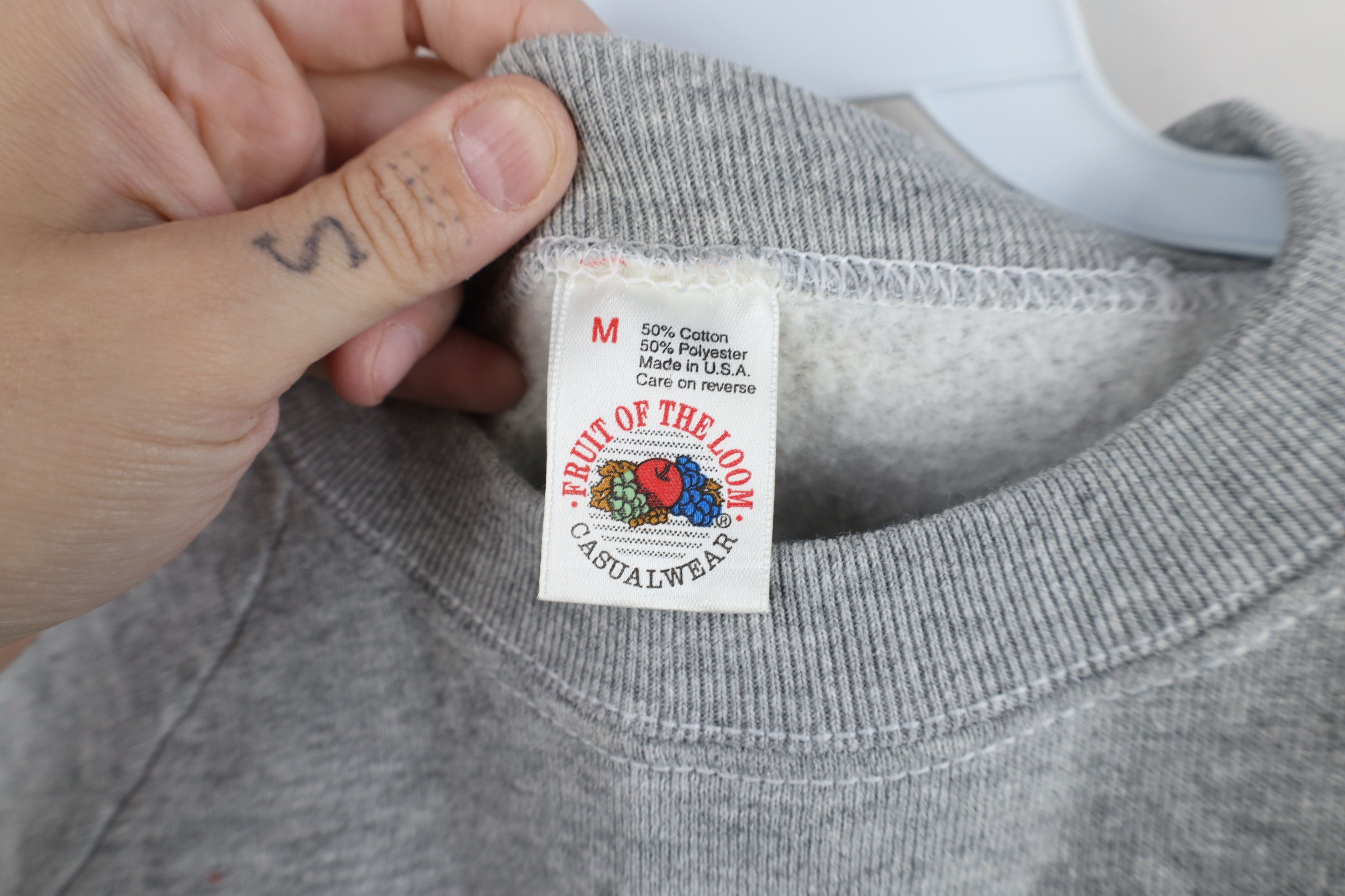 Vintage Vintage 90s Streetwear Crewneck Sweatshirt Heather Gray USA Size M / US 6-8 / IT 42-44 - 6 Thumbnail