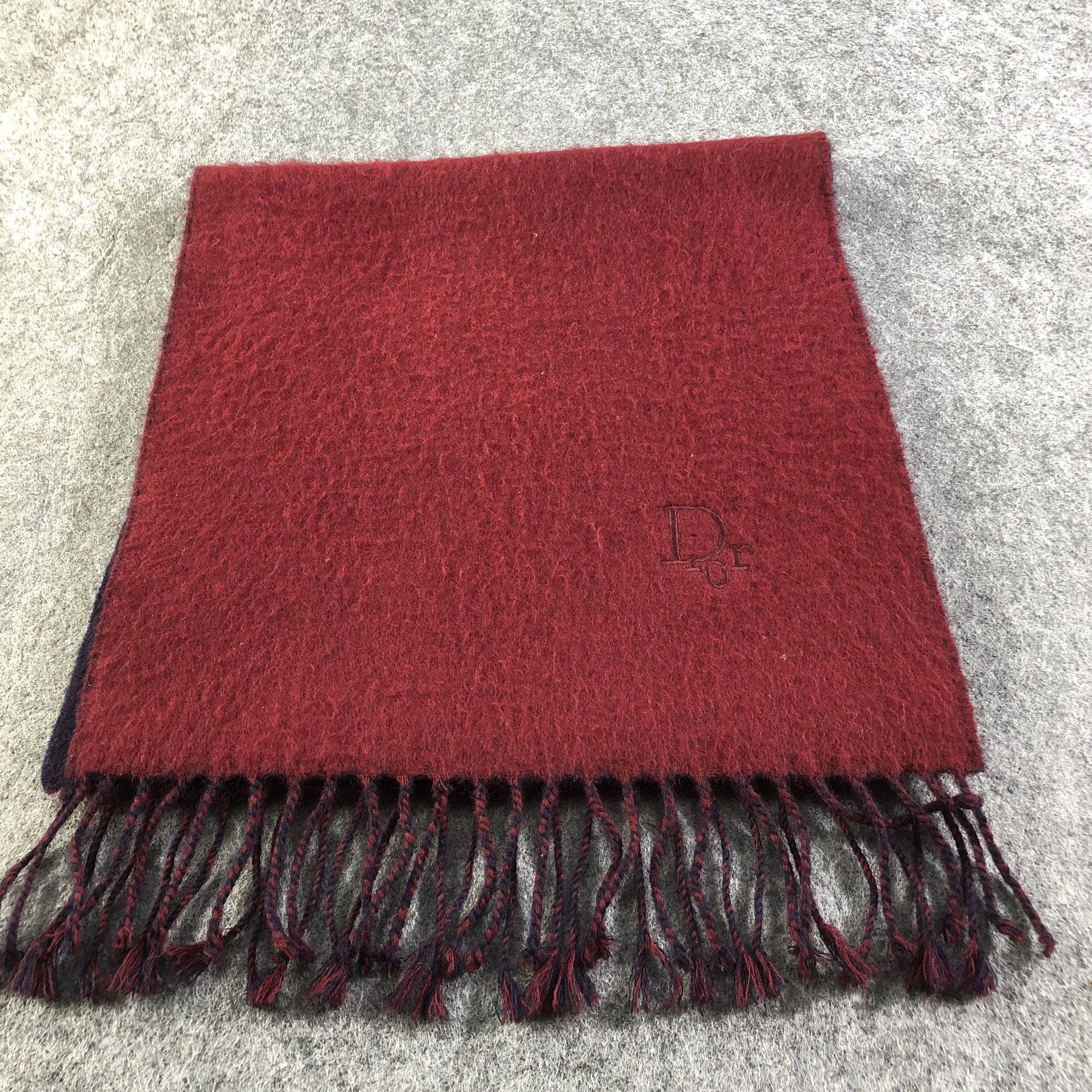 Christian Dior Monsieur Christian Dior Plain Cashmere Scarf Muffler V1604 Size ONE SIZE - 2 Thumbnail