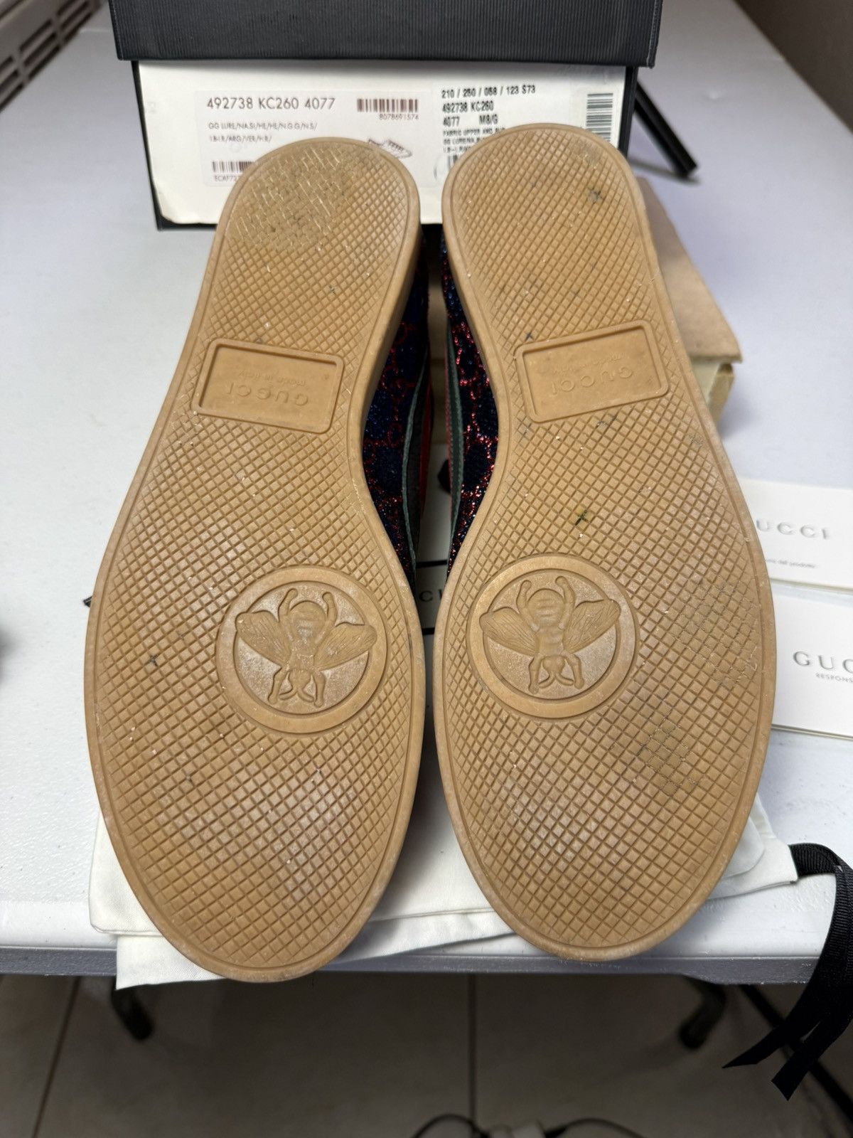 Gucci GUCCI Falacer Lurex Low-Top Sneakers Sz 8.5 Size US 8.5 / EU 41-42 - 12 Thumbnail