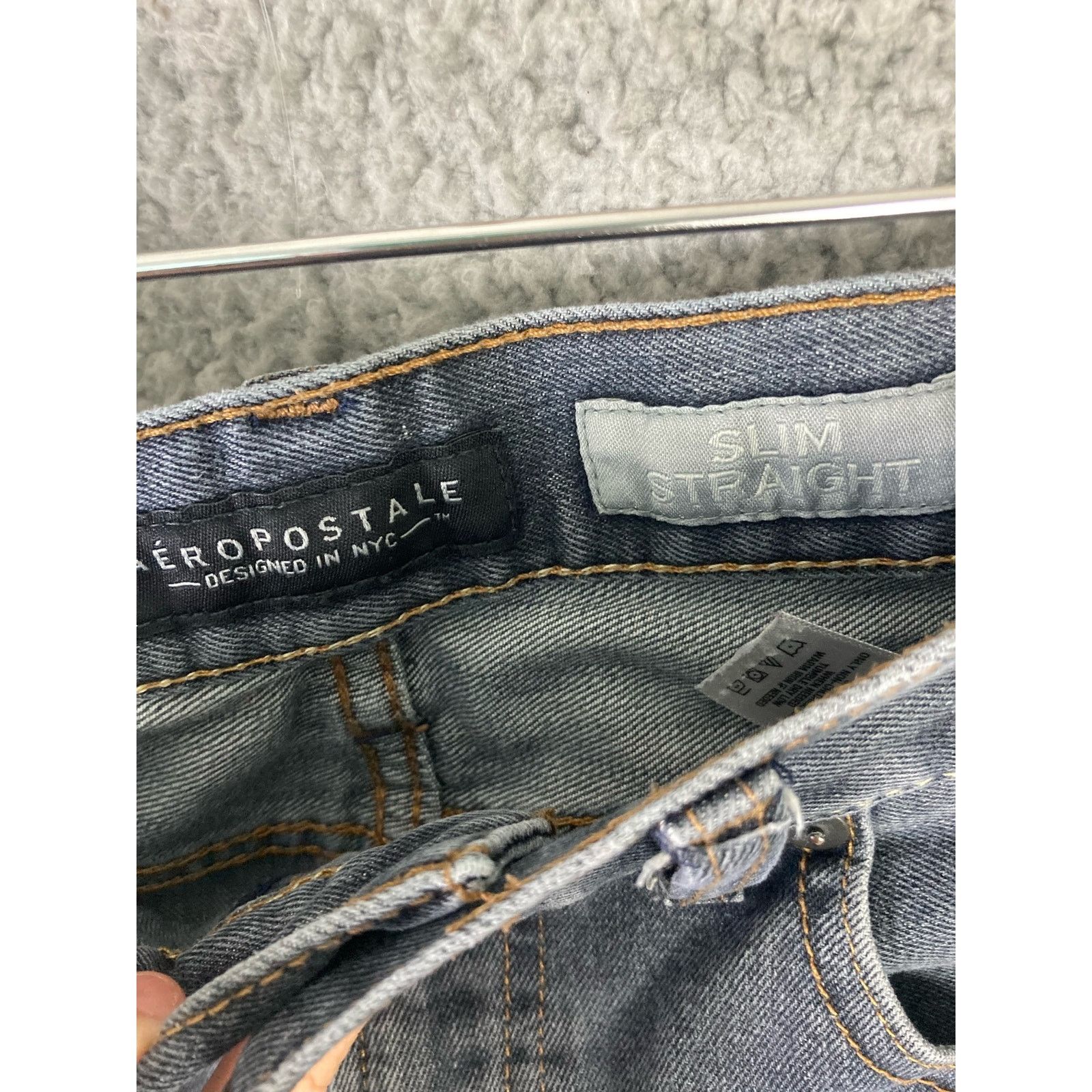 Aeropostale Aeropostale Men's Slim Straight Jeans Gray Denim Size 30x34 Size US 30 / EU 46 - 9 Thumbnail