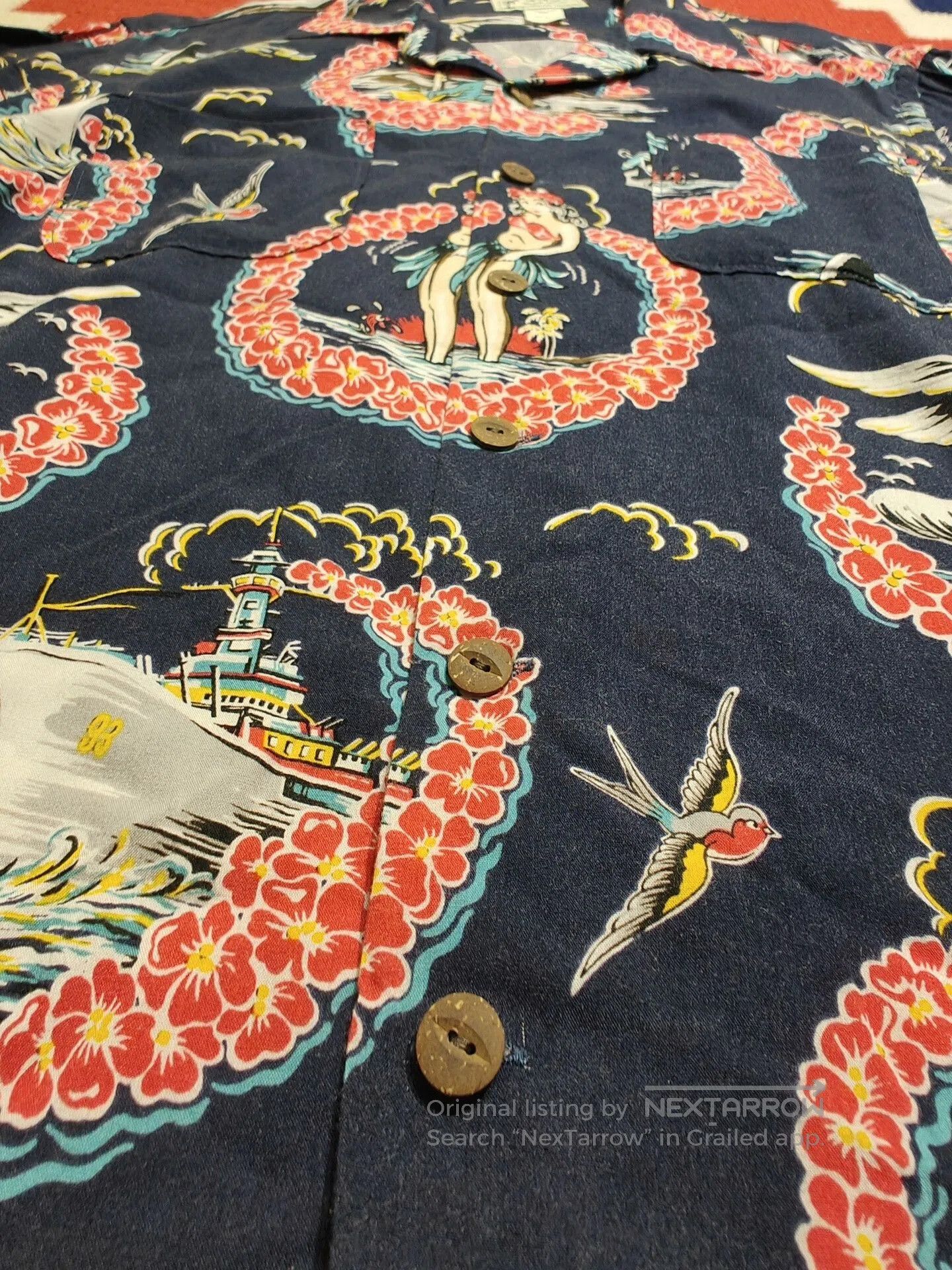RRL Ralph Lauren RRL Aloha Military Print Short Sleeve Shirt. Size US S / EU 44-46 / 1 - 6 Thumbnail