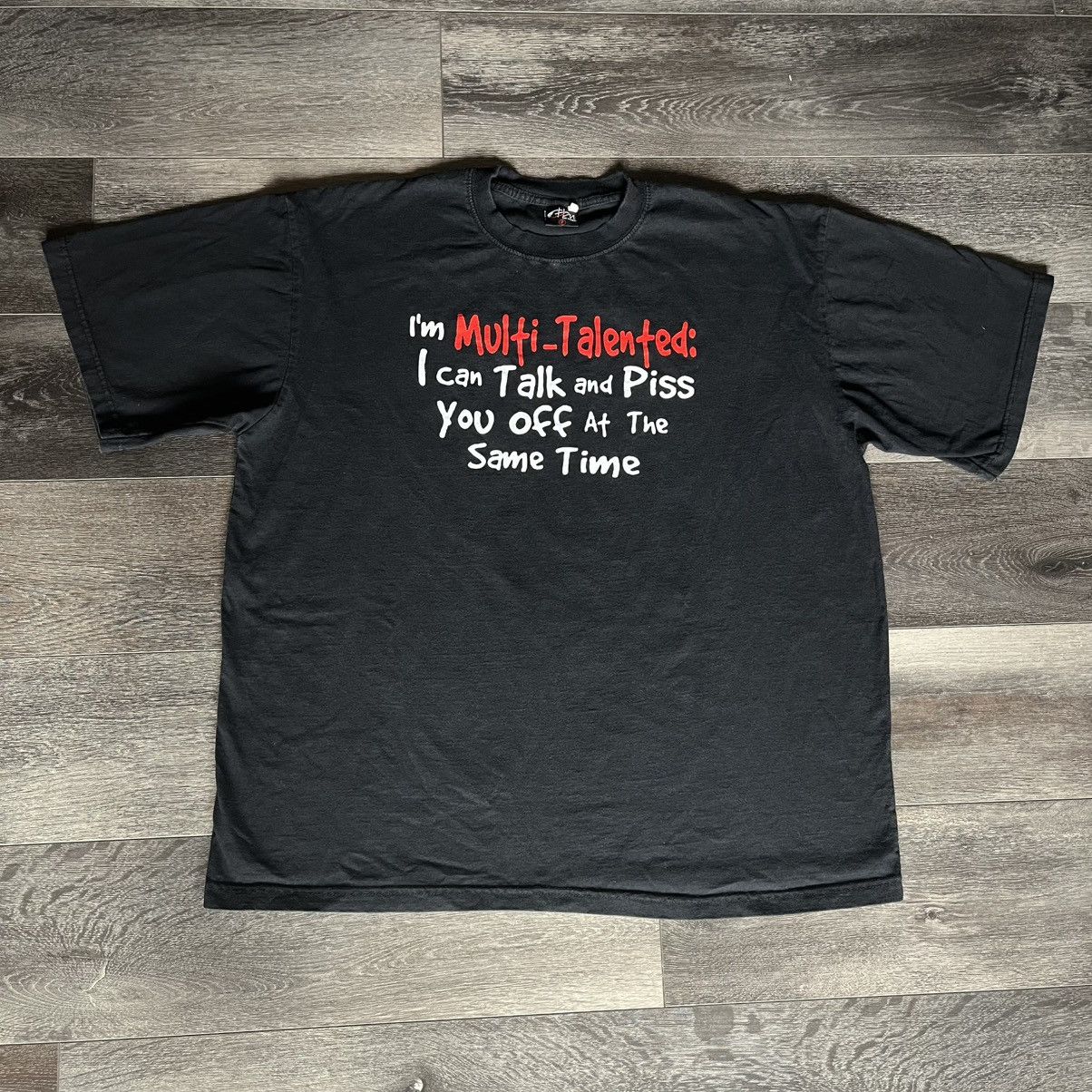 Vintage Vintage Multi Talented I Can Talk and Piss You Off Funny Tee Size US XL / EU 56 / 4 - 2 Thumbnail