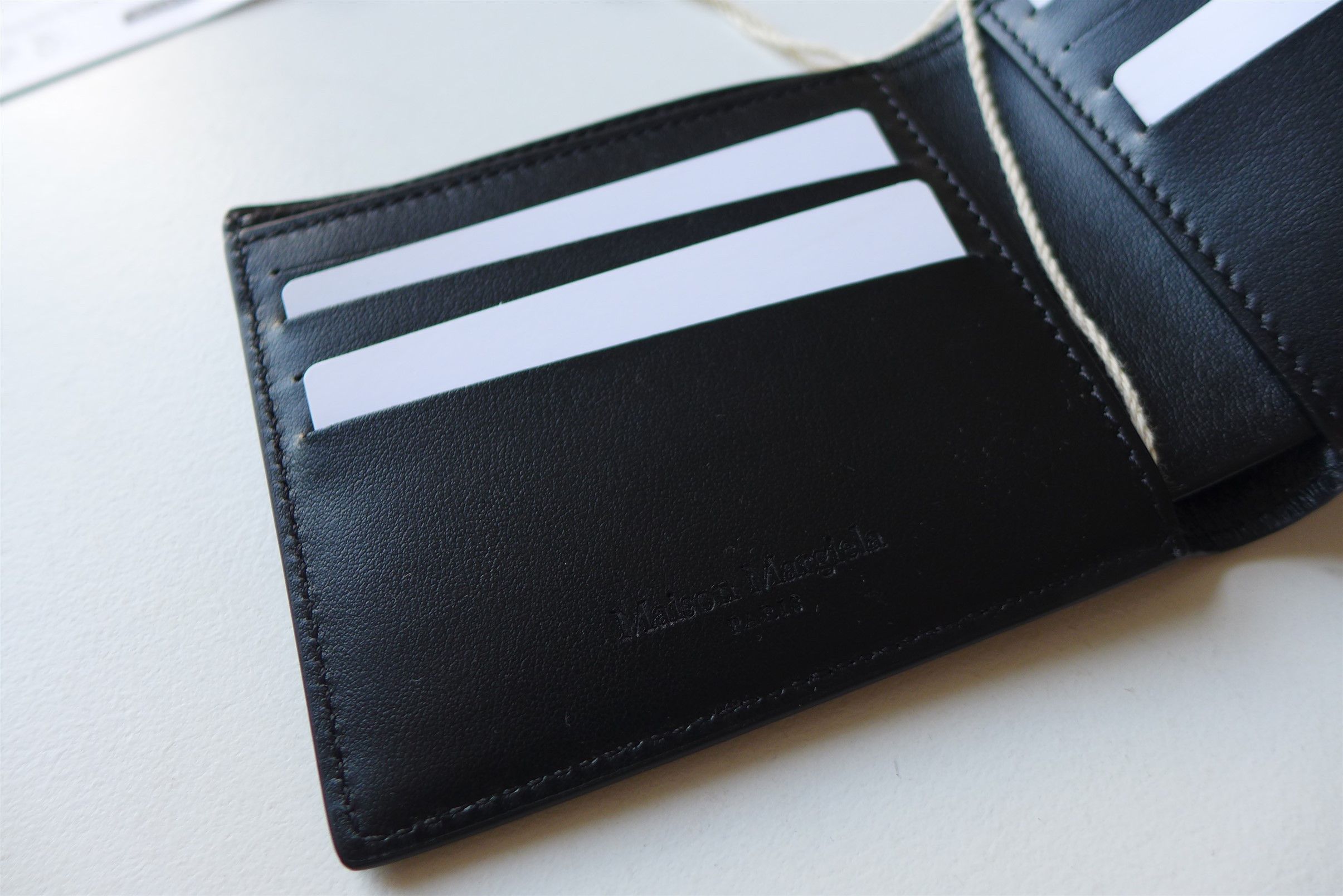 Maison Margiela Margiela Textured Bifold Wallet - Black Calf Leather Size ONE SIZE - 4 Thumbnail