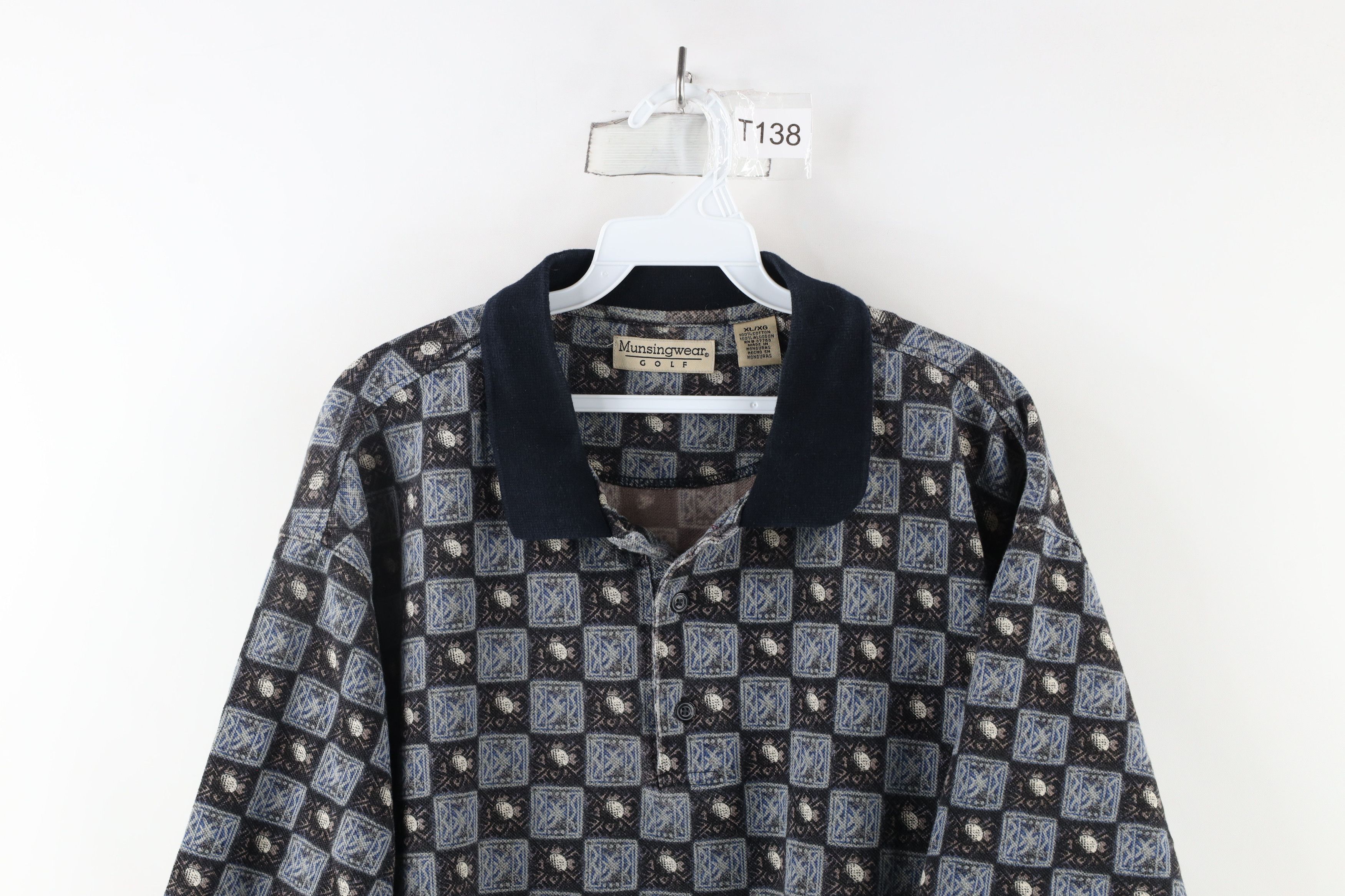 Vintage Vintage 90s Streetwear Checkered Over Print Polo Shirt Size US XL / EU 56 / 4 - 2 Thumbnail