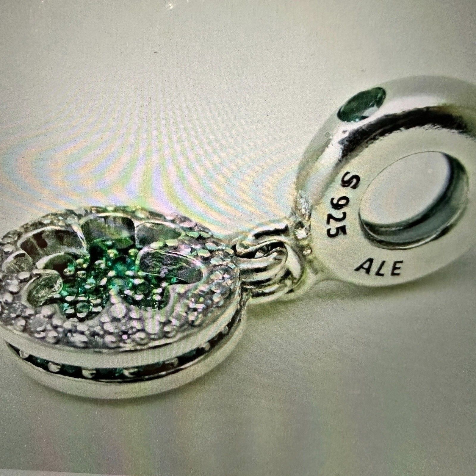 pandora Authentic Pandora, Irish Green Clover Dangle Charm/CZ #79790 Size ONE SIZE - 4 Thumbnail