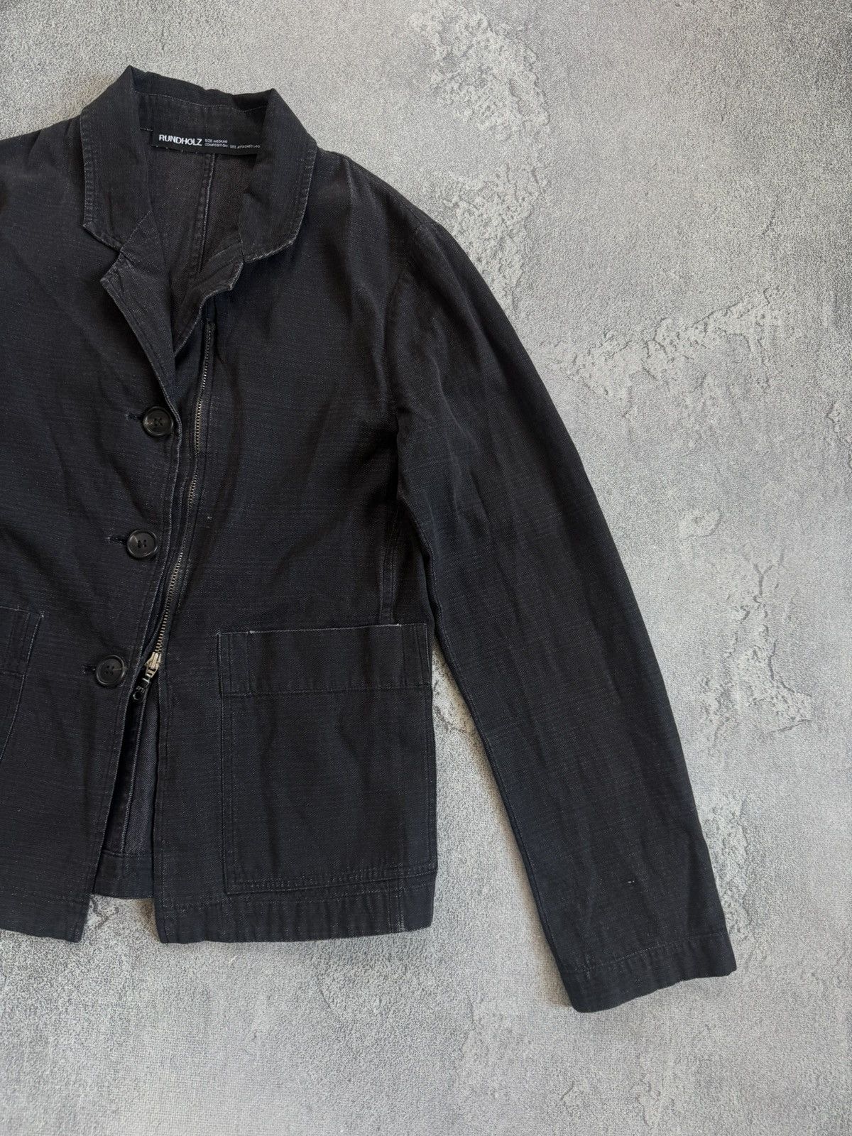 Rundholz Rundholz M/size avantgarde zip denim blazer jacket casual Size M / US 6-8 / IT 42-44 - 9 Thumbnail