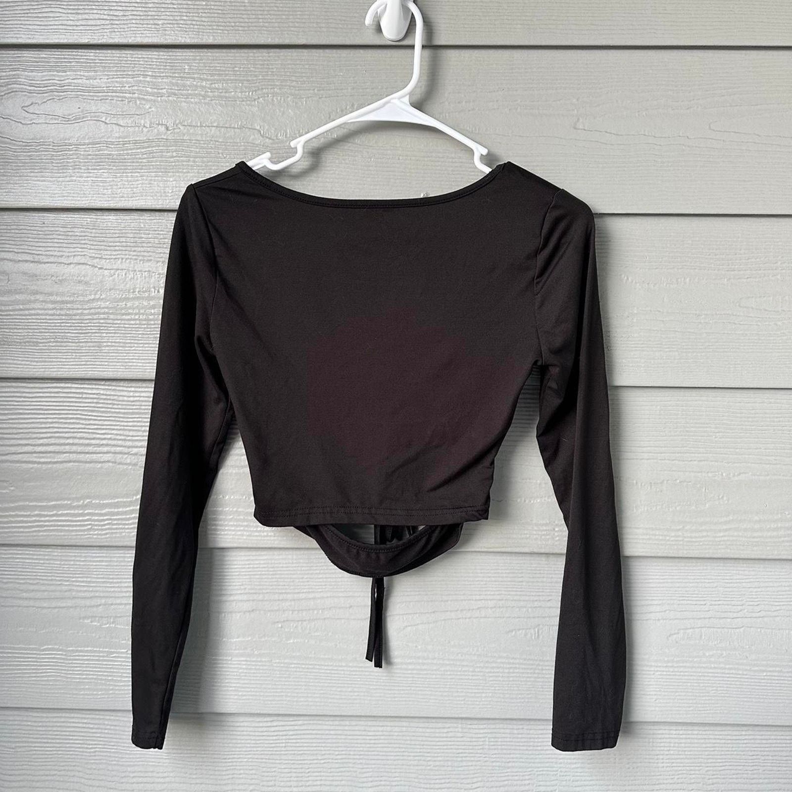Other Black long sleeve crop top Size XS / US 0-2 / IT 36-38 - 2 Thumbnail