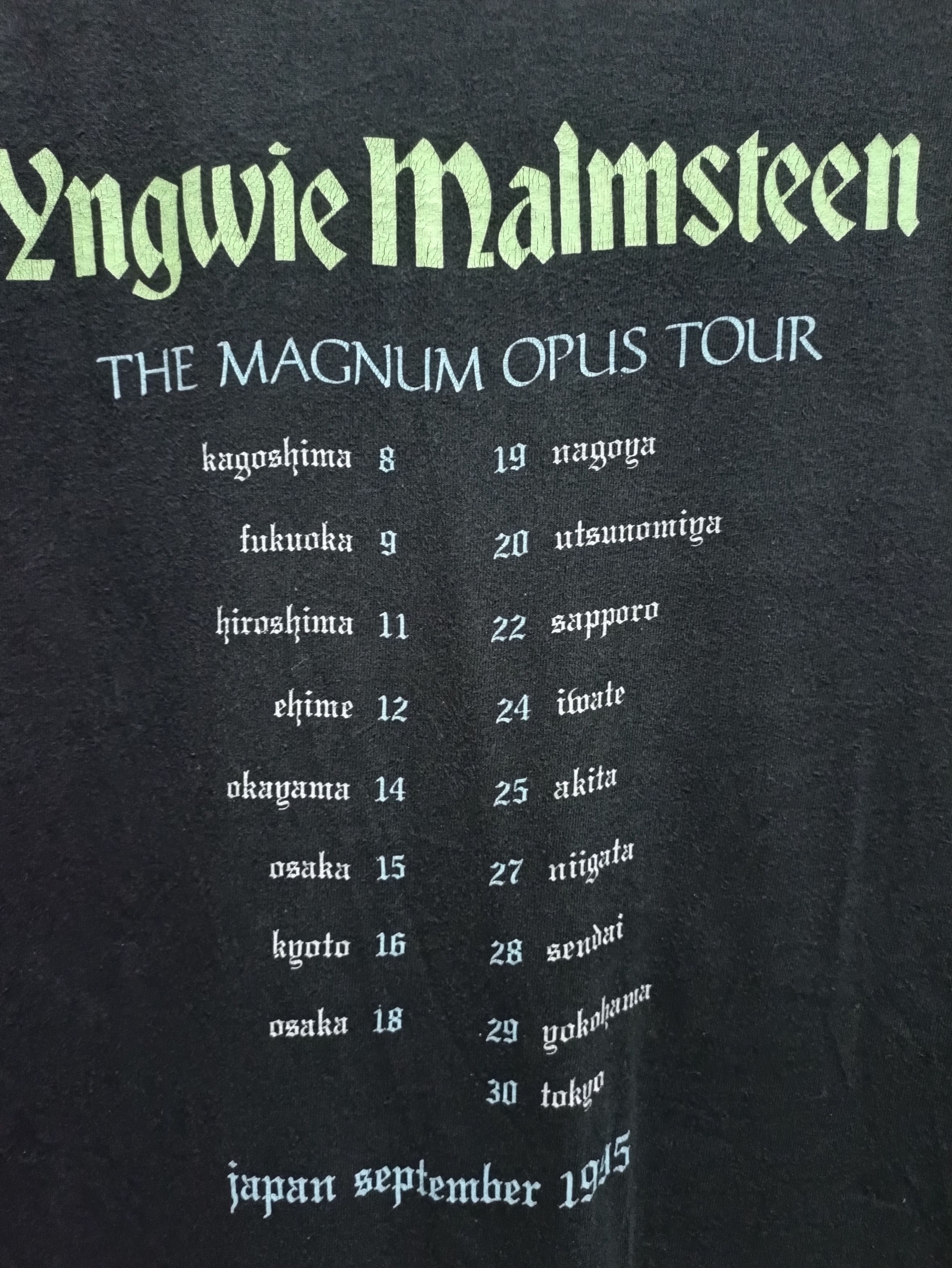 Band Tees Long Sleeve Shirt Yngwie Malmsteen "The Magnum Opus Tour" Size US XL / EU 56 / 4 - 6 Thumbnail