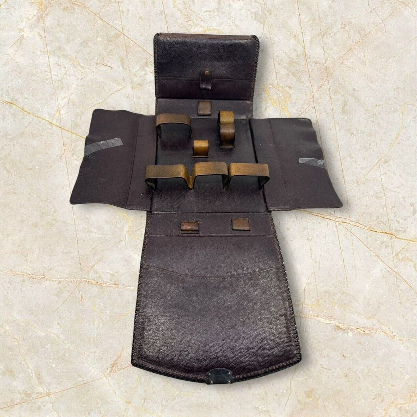 Other Vintage Mens Travel Vanity Toiletry Brown Leather Kit Case Size ONE SIZE - 3 Thumbnail