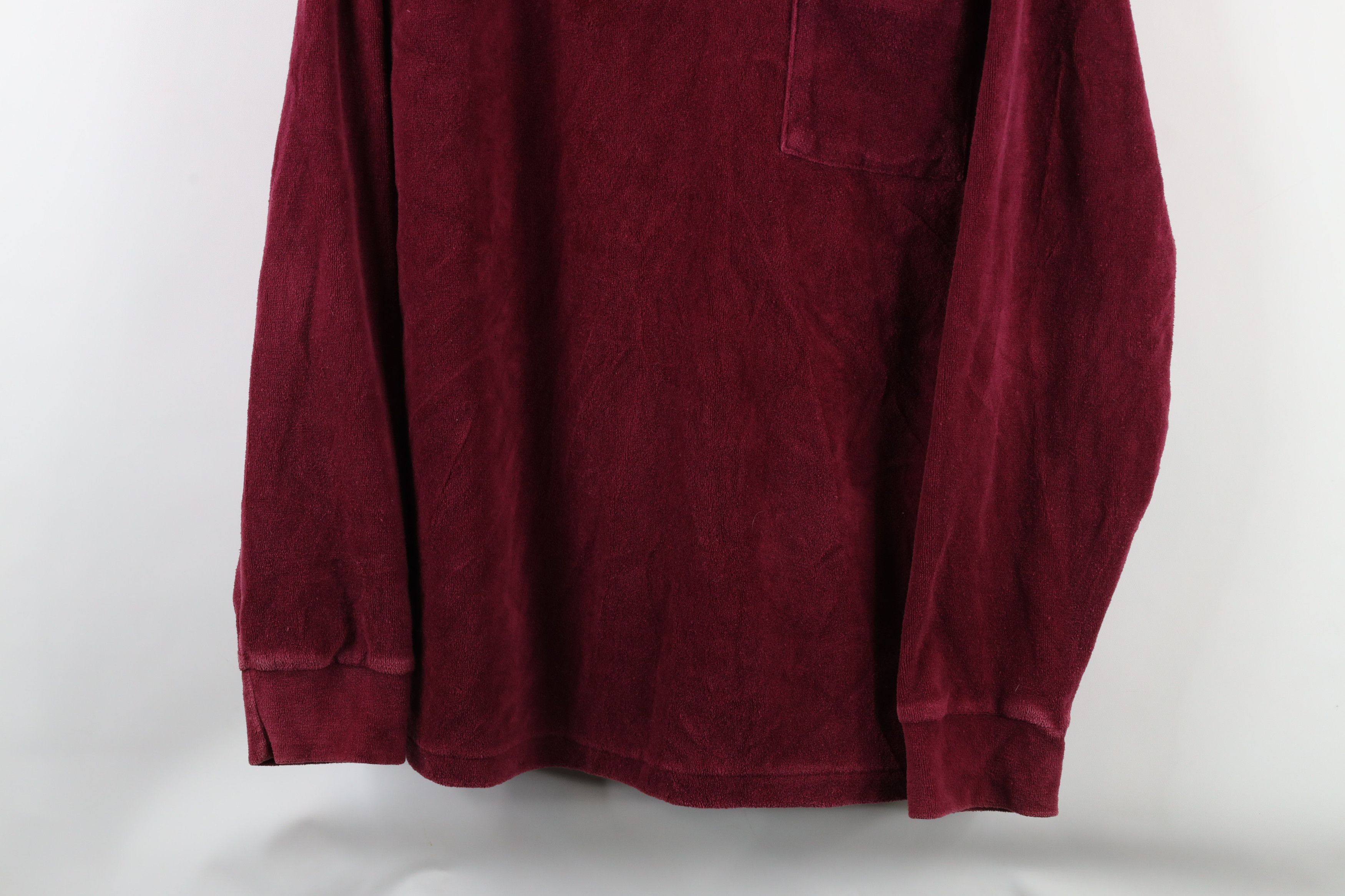Vintage Vintage 70s Streetwear Collared Long Sleeve Polo Red USA Size US XL / EU 56 / 4 - 3 Thumbnail
