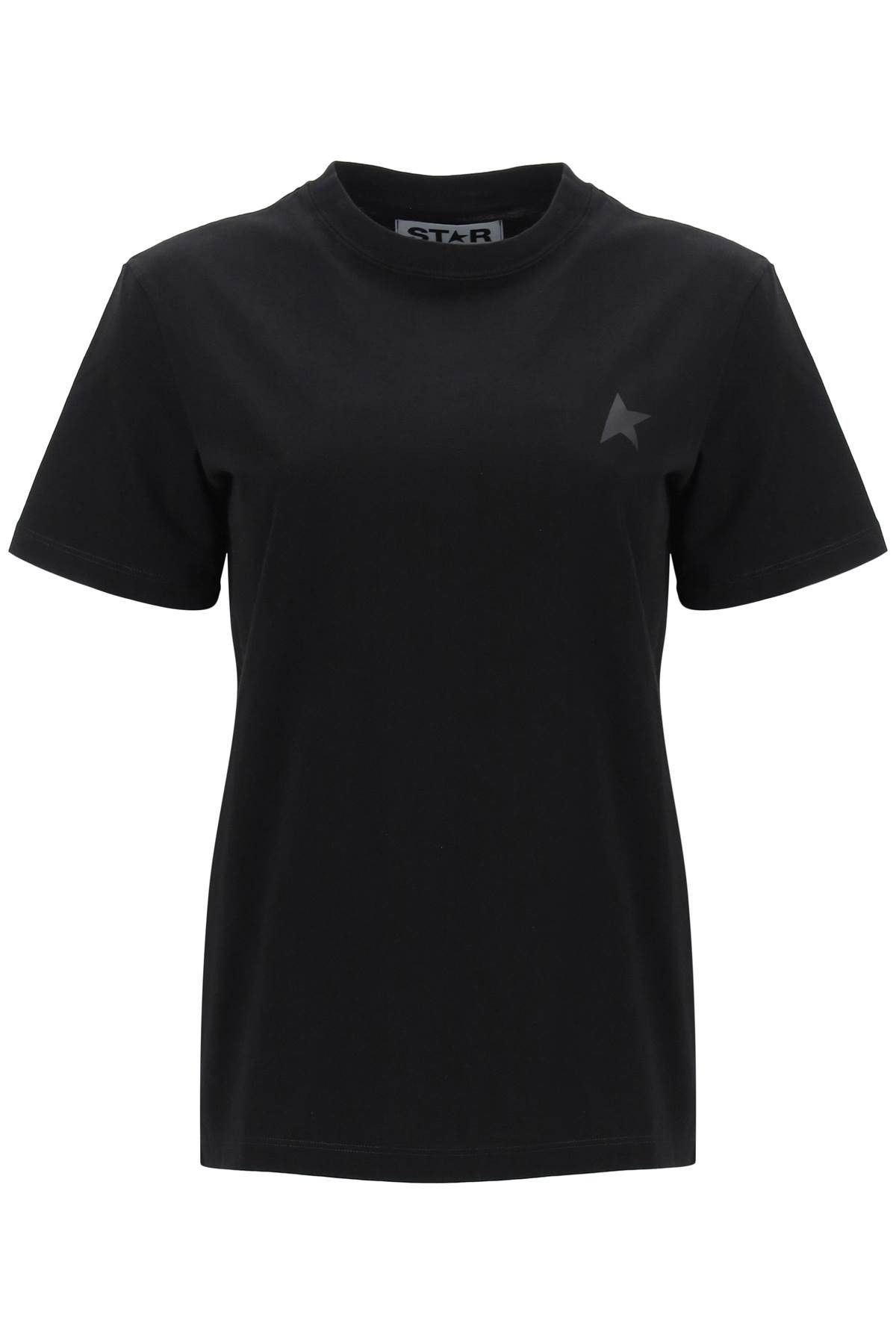 image of Golden Goose Regular T-Shirt With Star Logo in Black, Women's (Size XS)