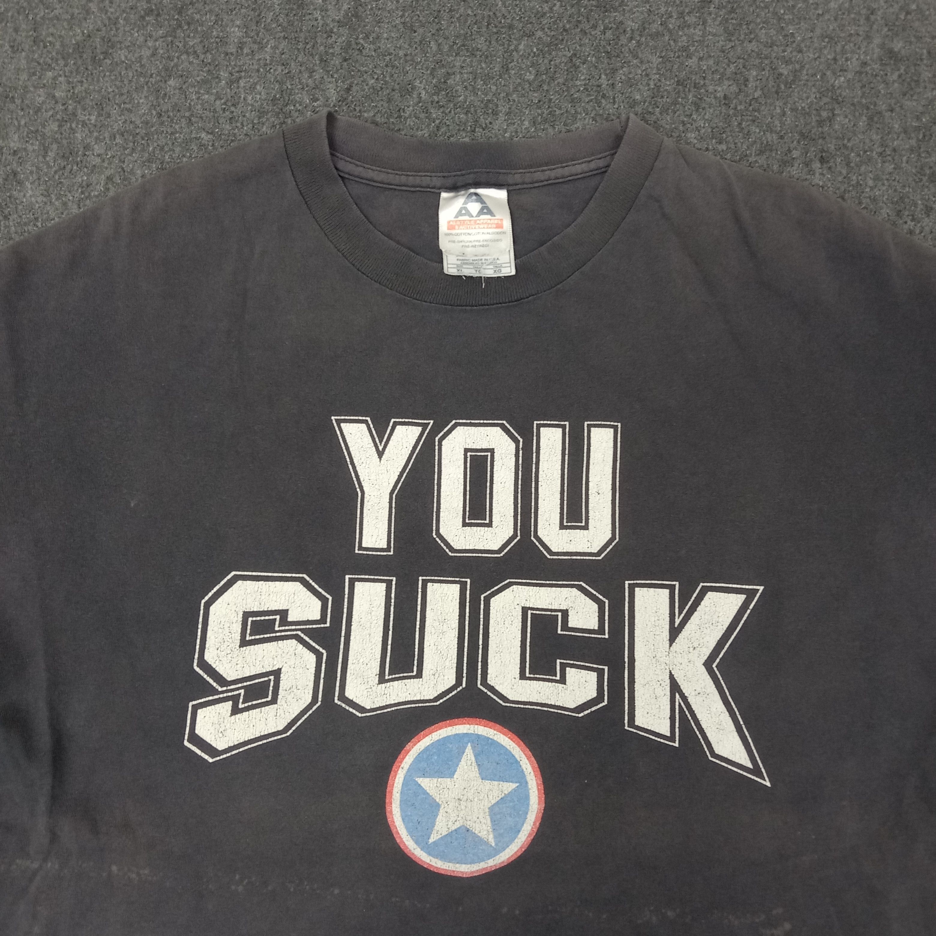 WWE Kurt Angle you suck WWE American Wrestling Tshirt C249N45 Size US XL / EU 56 / 4 - 2 Thumbnail